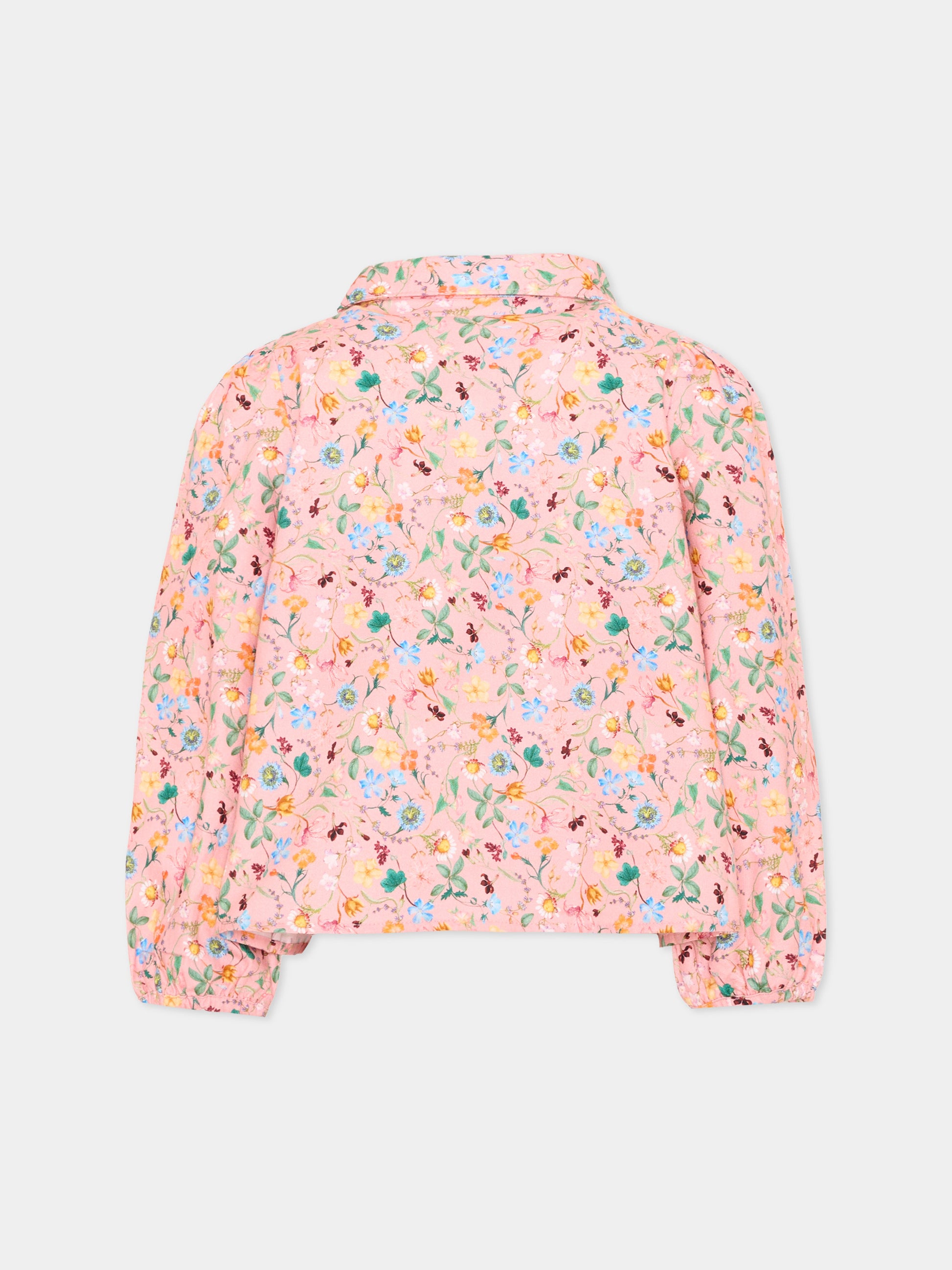 Camicia a manica lunga rosa Rine per bambina floreale,Molo,2W26C202 9795