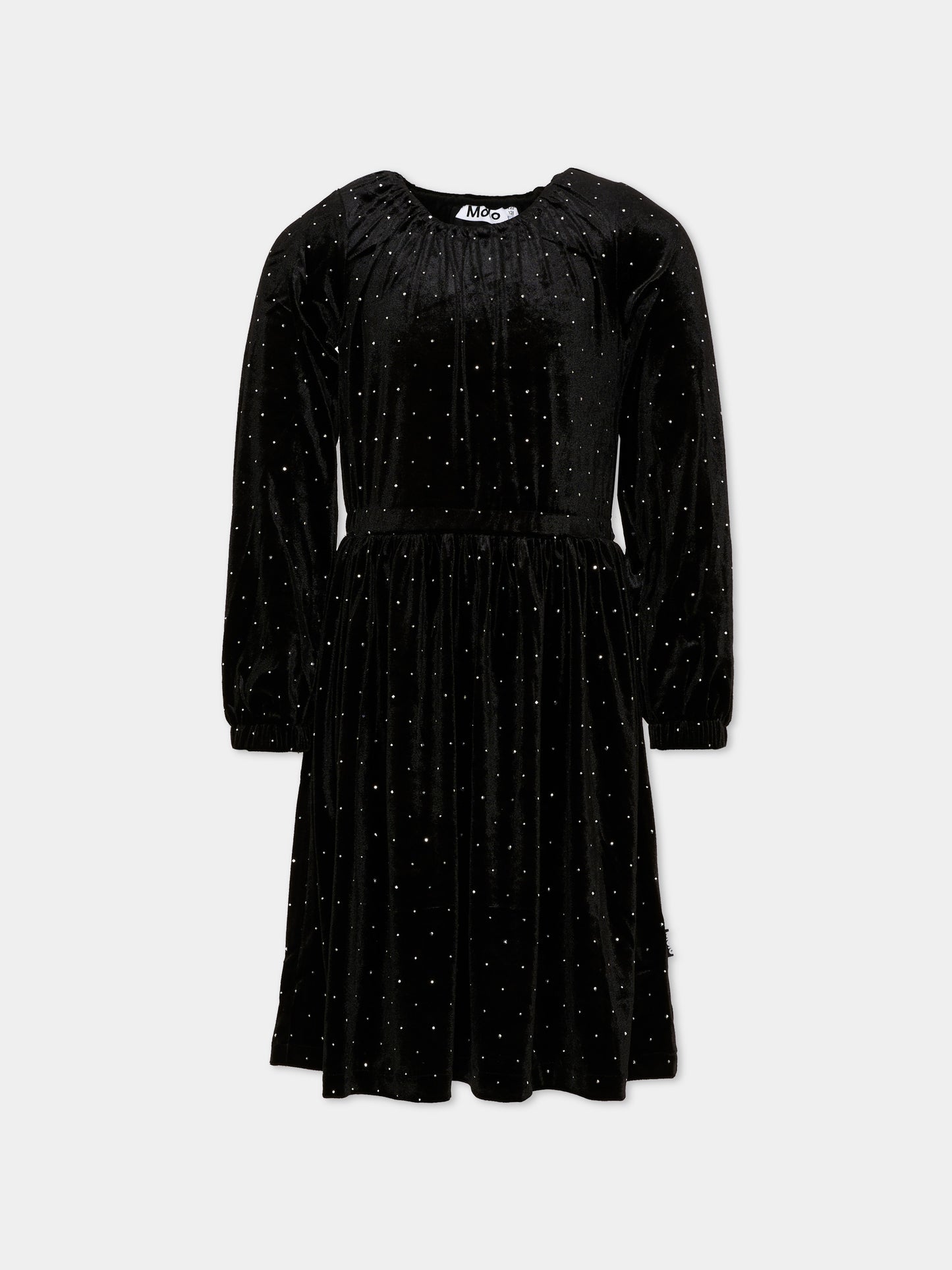 Abito elegante nero Carolyn per bambina con strass,Molo,2W26E217 5841