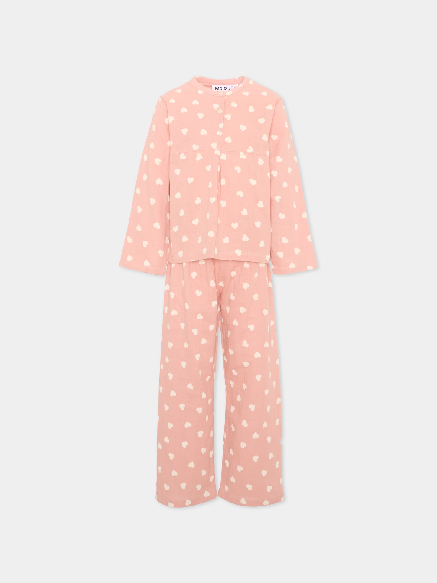 Pigiama rosa per bambina con cuori,Molo,2W26R501 5873