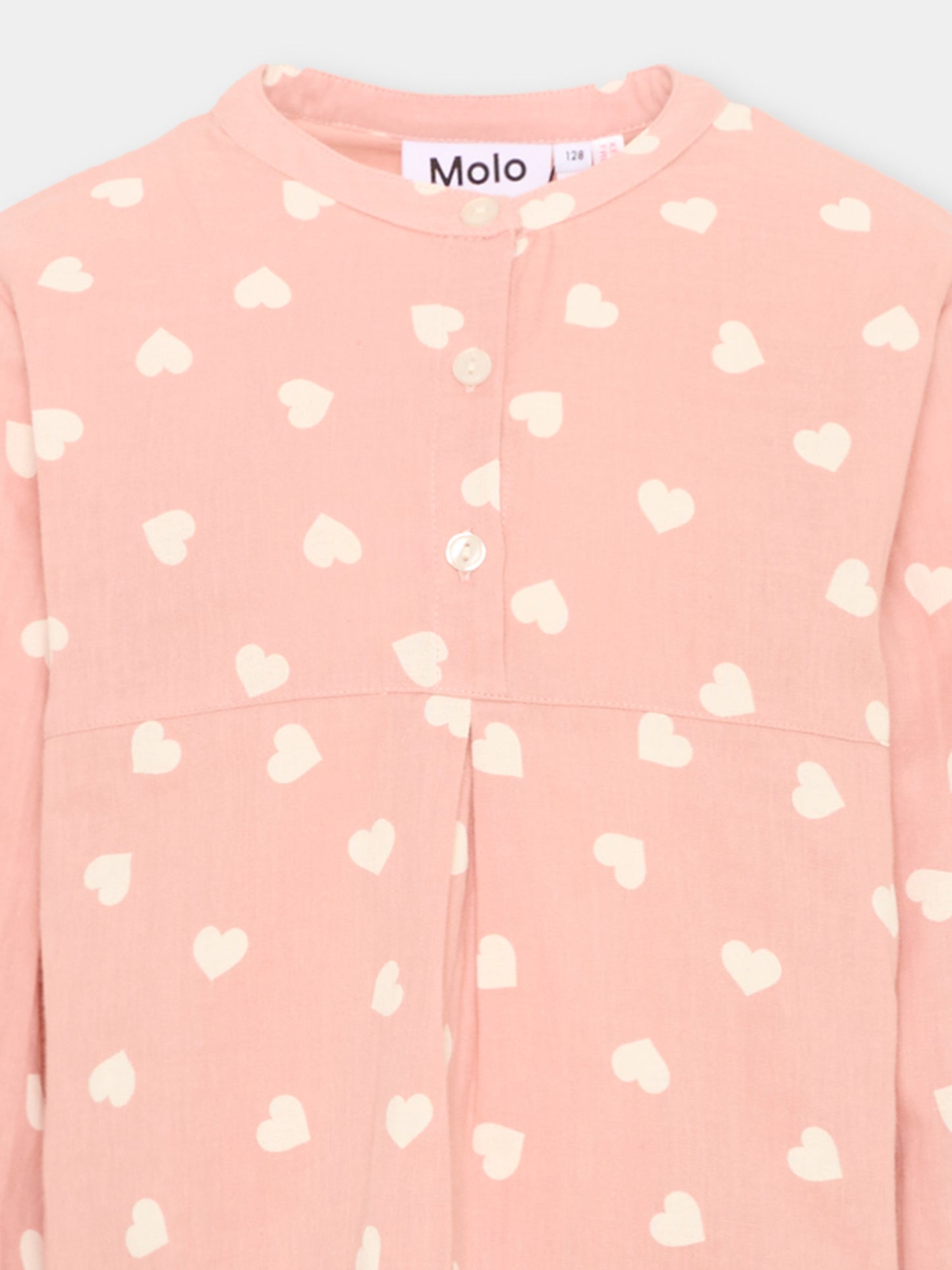 Pigiama rosa per bambina con cuori,Molo,2W26R501 5873