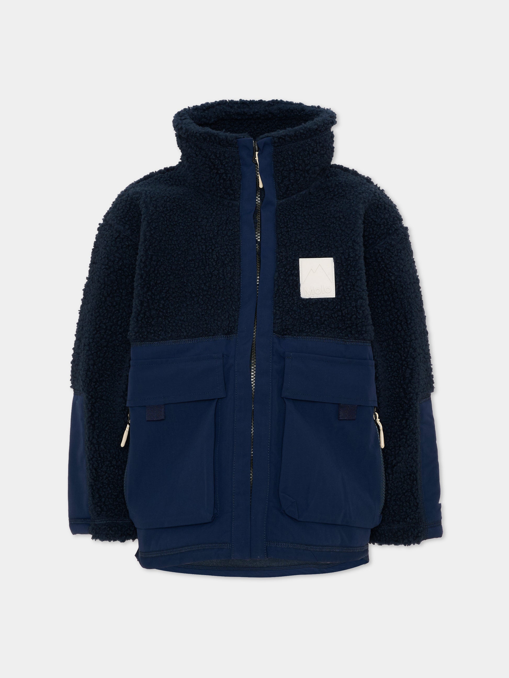Ecopelliccia blu Utha per bambino con zip,Molo,5W26L204 2257