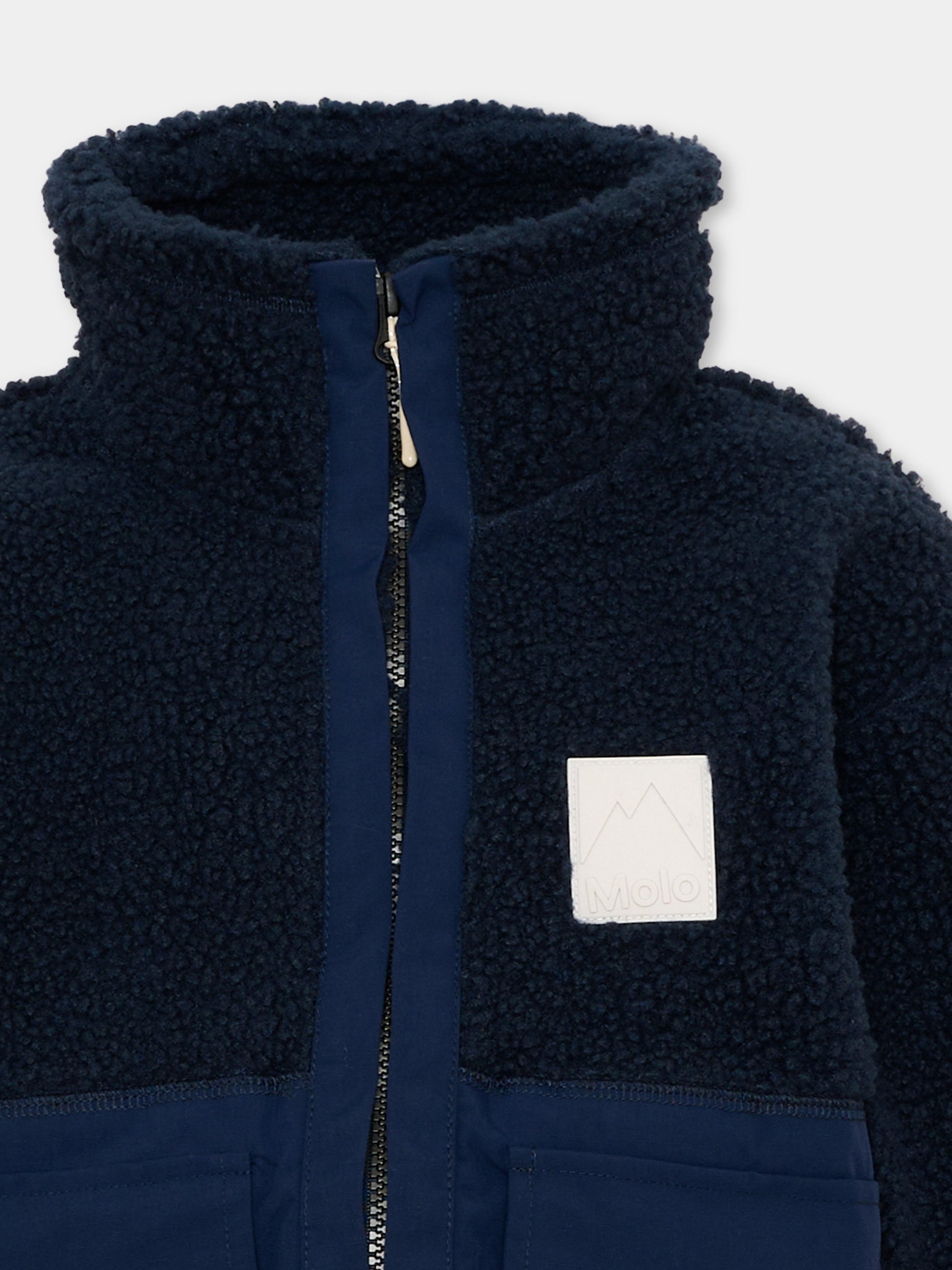 Ecopelliccia blu Utha per bambino con zip,Molo,5W26L204 2257