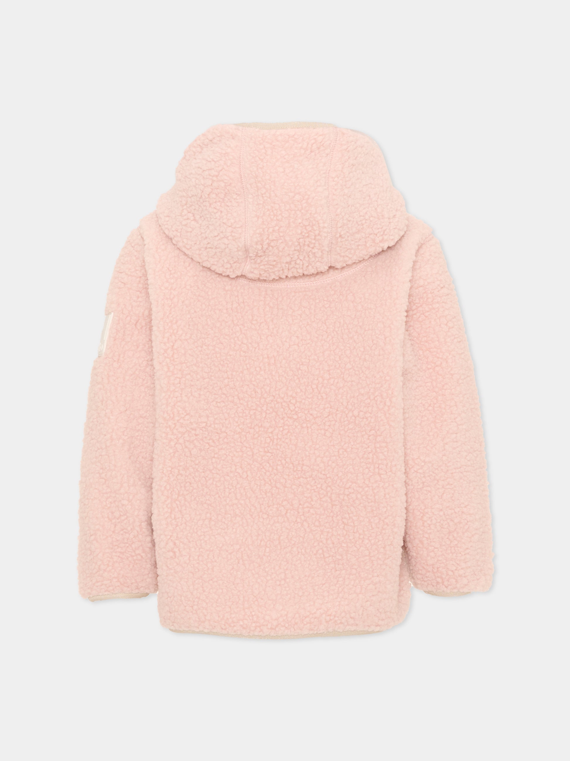 Ecopelliccia rosa Uberto per bambina con cappuccio,Molo,5W26L205 8058