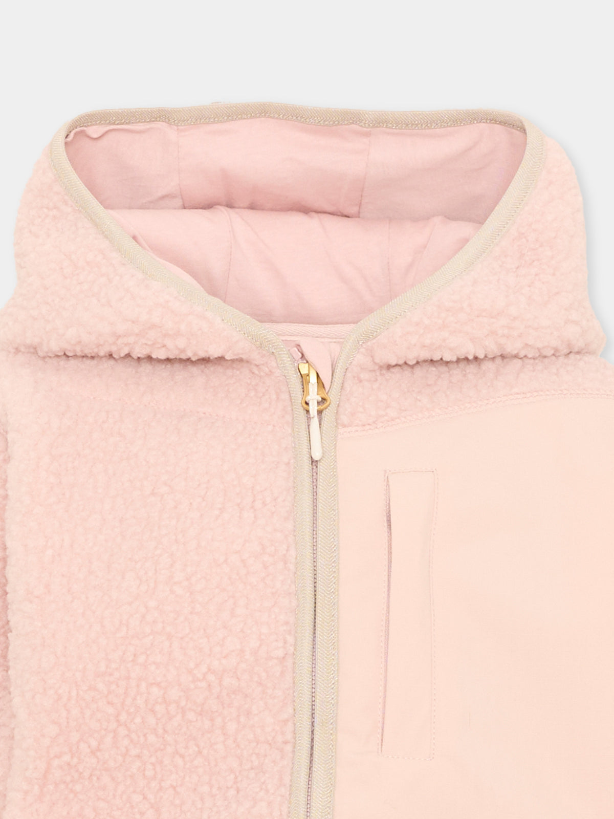 Ecopelliccia rosa Uberto per bambina con cappuccio,Molo,5W26L205 8058