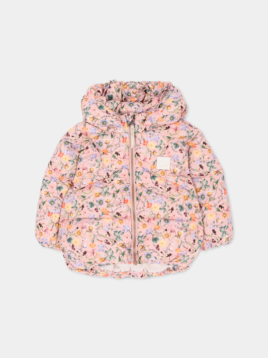 Piumino rosa Harpo per neonata floreale,Molo,5W26M328 9796