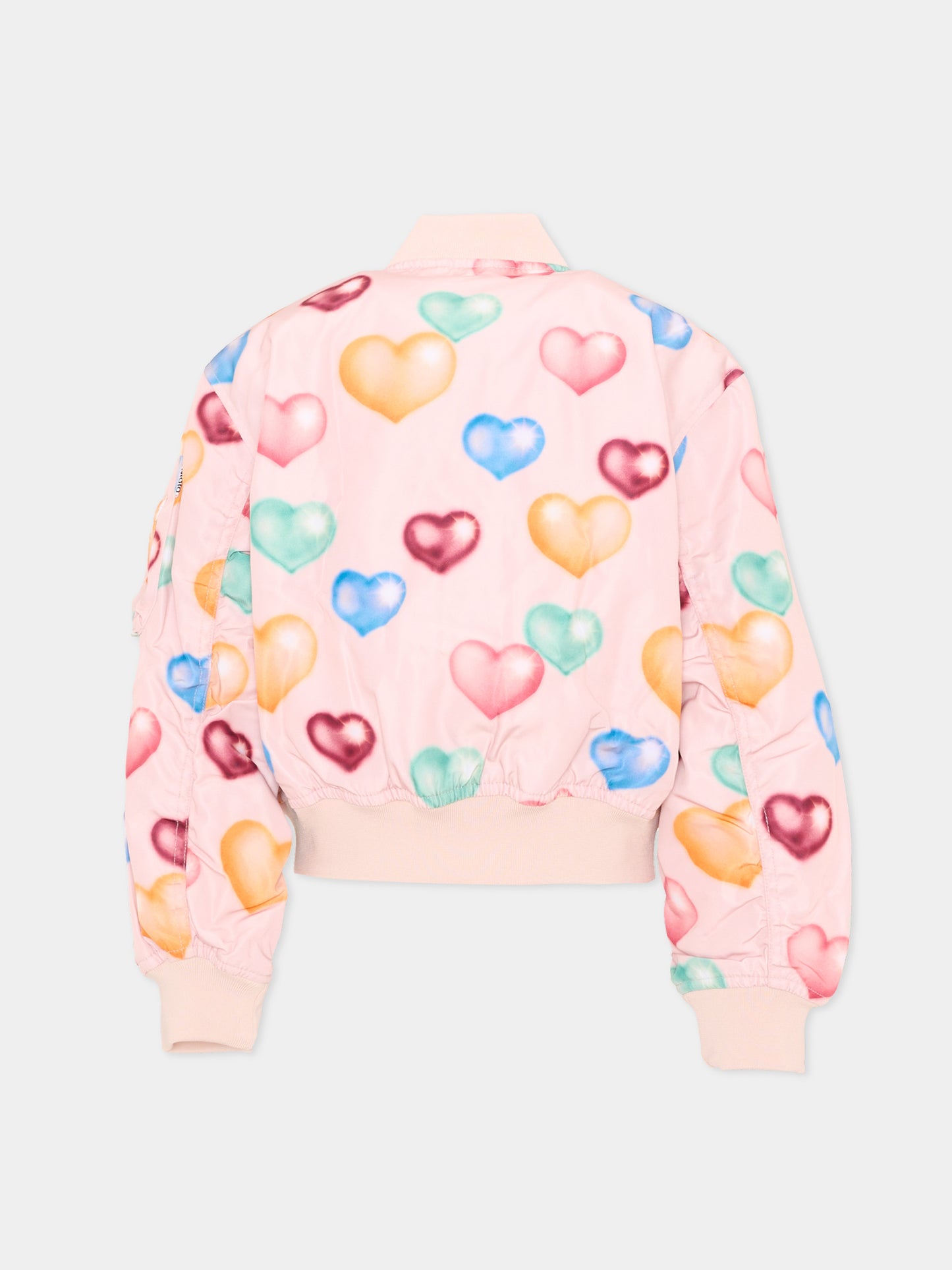Bomber rosa Hedia per bambina con cuori,Molo,5W26M401 5745