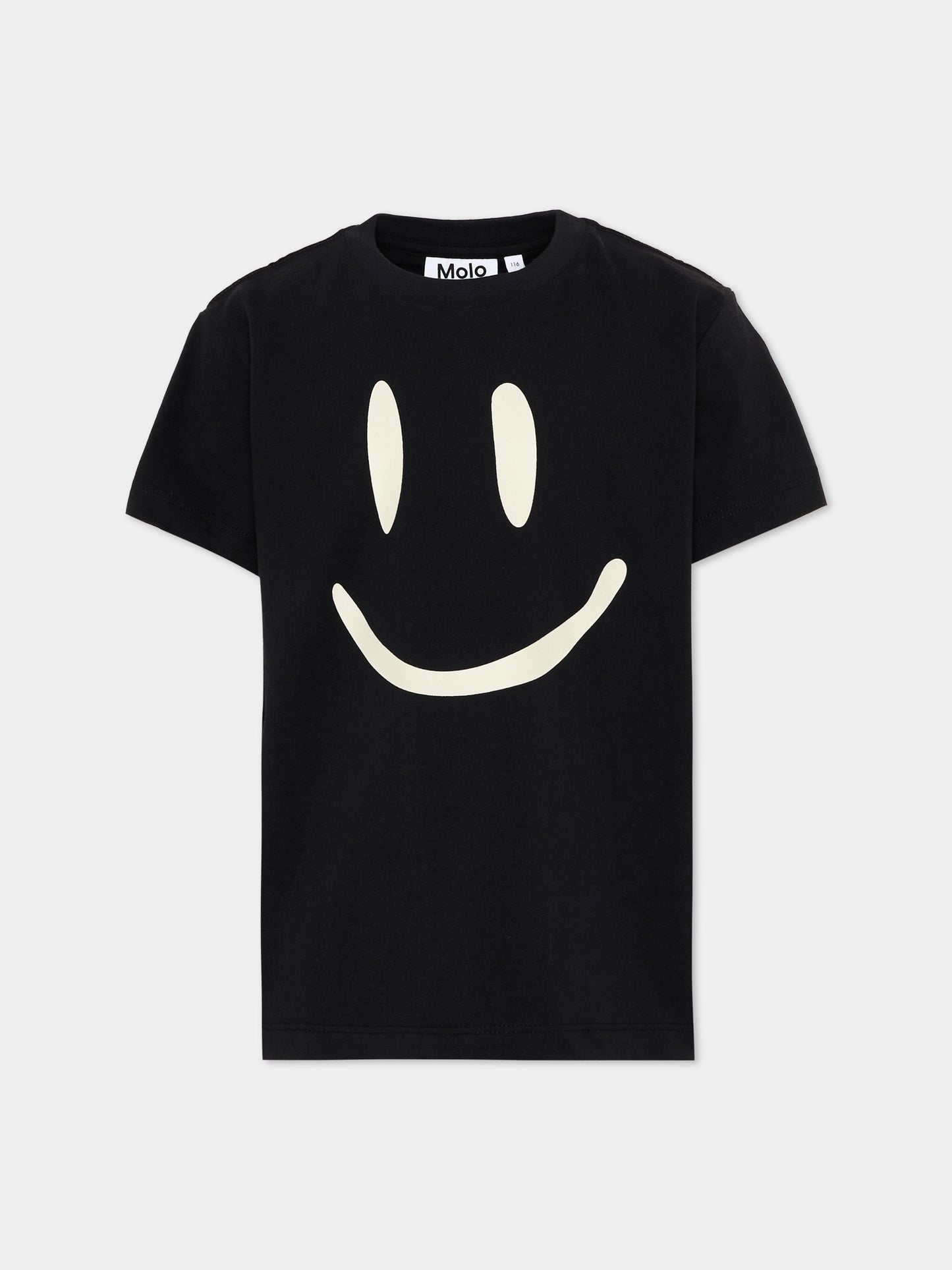 T-shirt nera  Roxo con smile  per bambini,Molo,6W26A201 0099