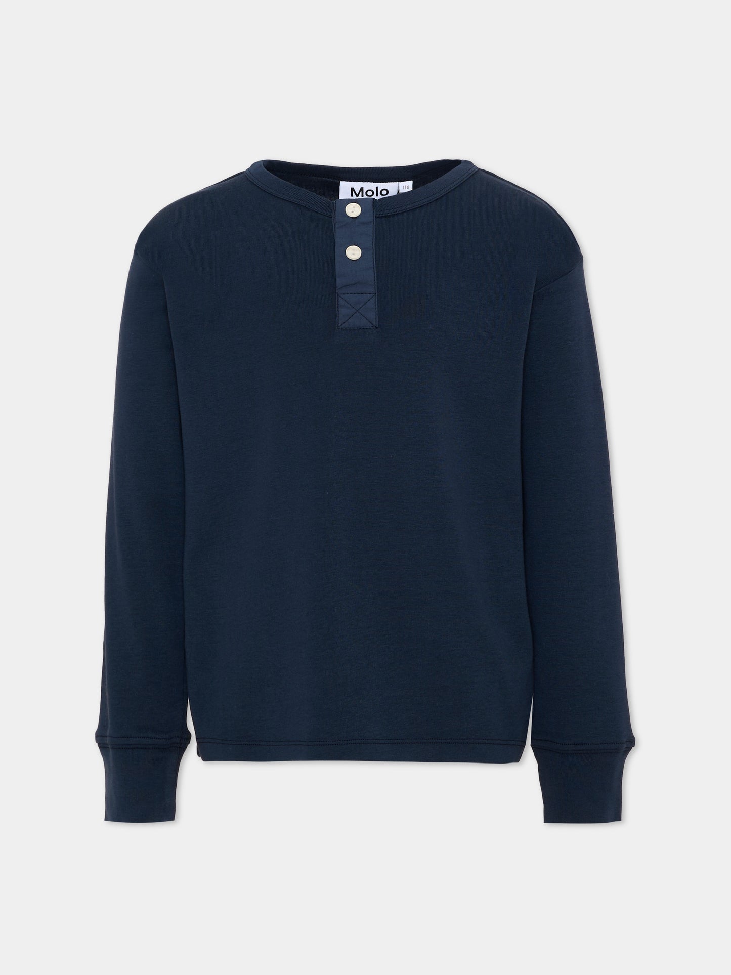 T-shirt a manica lunga blu Riff per bambini,Molo,6W26A405 2257