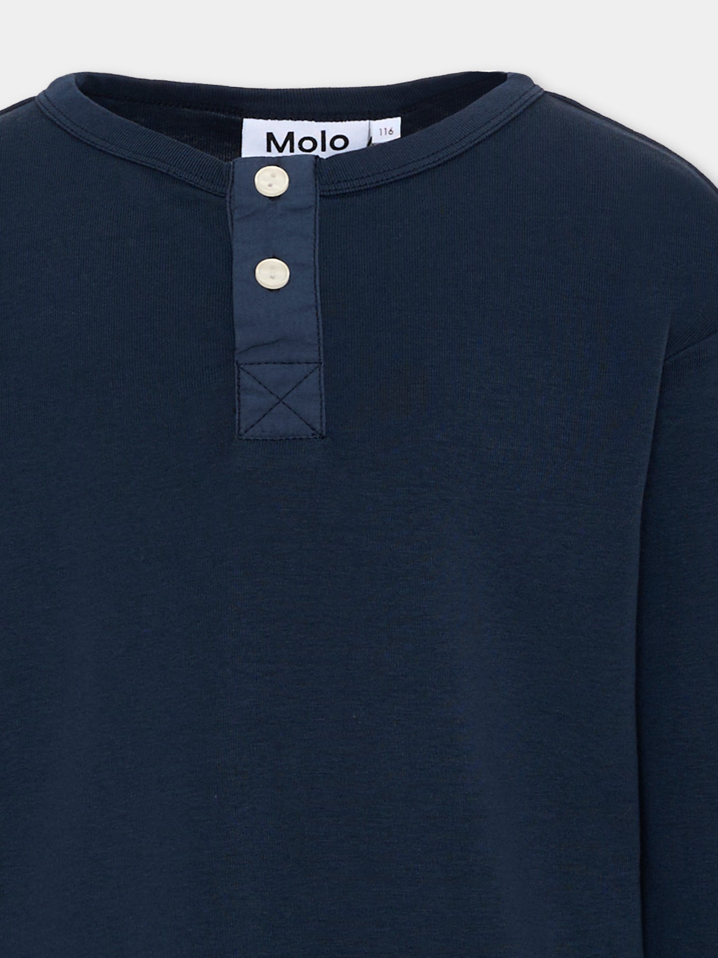 T-shirt a manica lunga blu Riff per bambini,Molo,6W26A405 2257