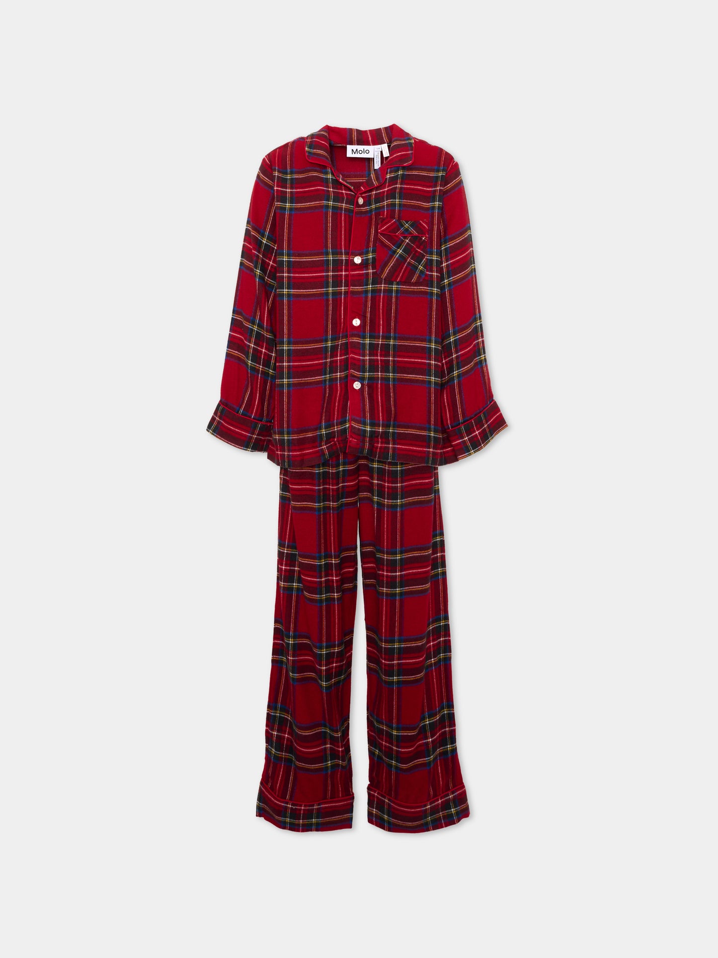 Pigiama rosso Lex per bambino tartan,Molo,6W26R504 5778
