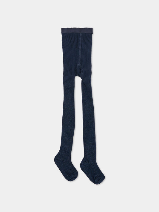Collant blu per neonata a costine,Molo,7W26G202 2292