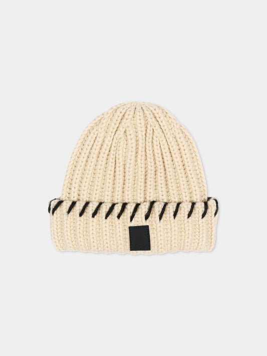 Berretto in maglia beige karina per bambini,Molo,7W26S311 5645