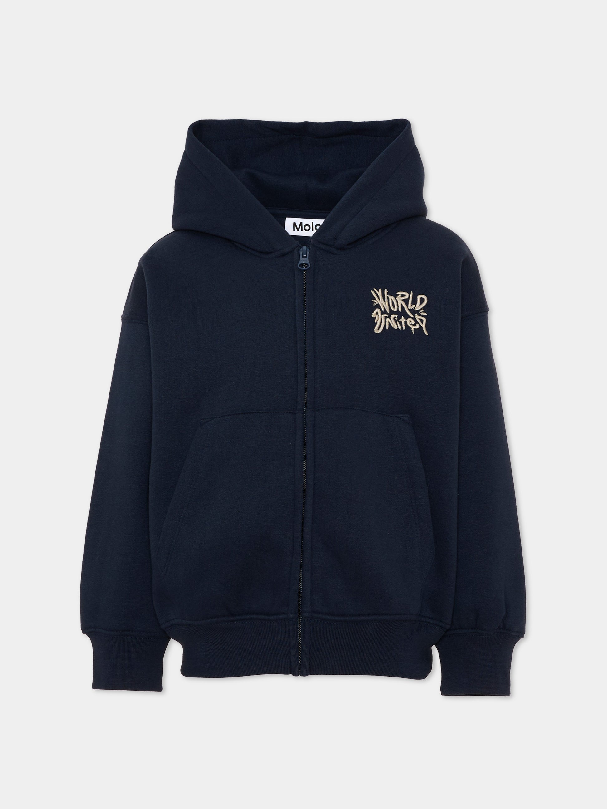 Felpa con cappuccio blu Marley per bambino,Molo,1W26J304 2257