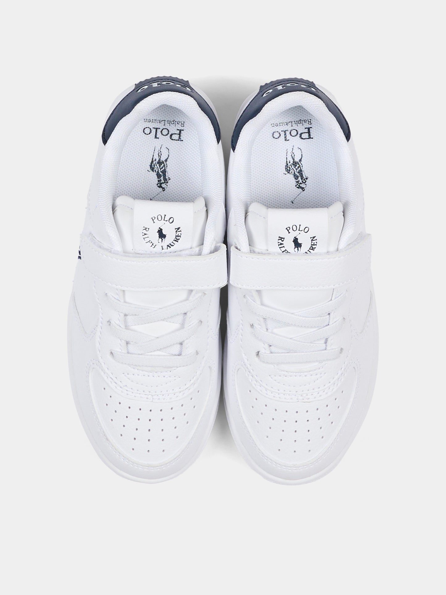 Sneakers bianche per bambini con Polo Pony,Ralph Lauren Kids,RL02438102