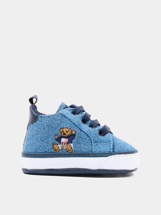 Sneakers blu per neonato con Polo Bear,Ralph Lauren Kids,RL03477430