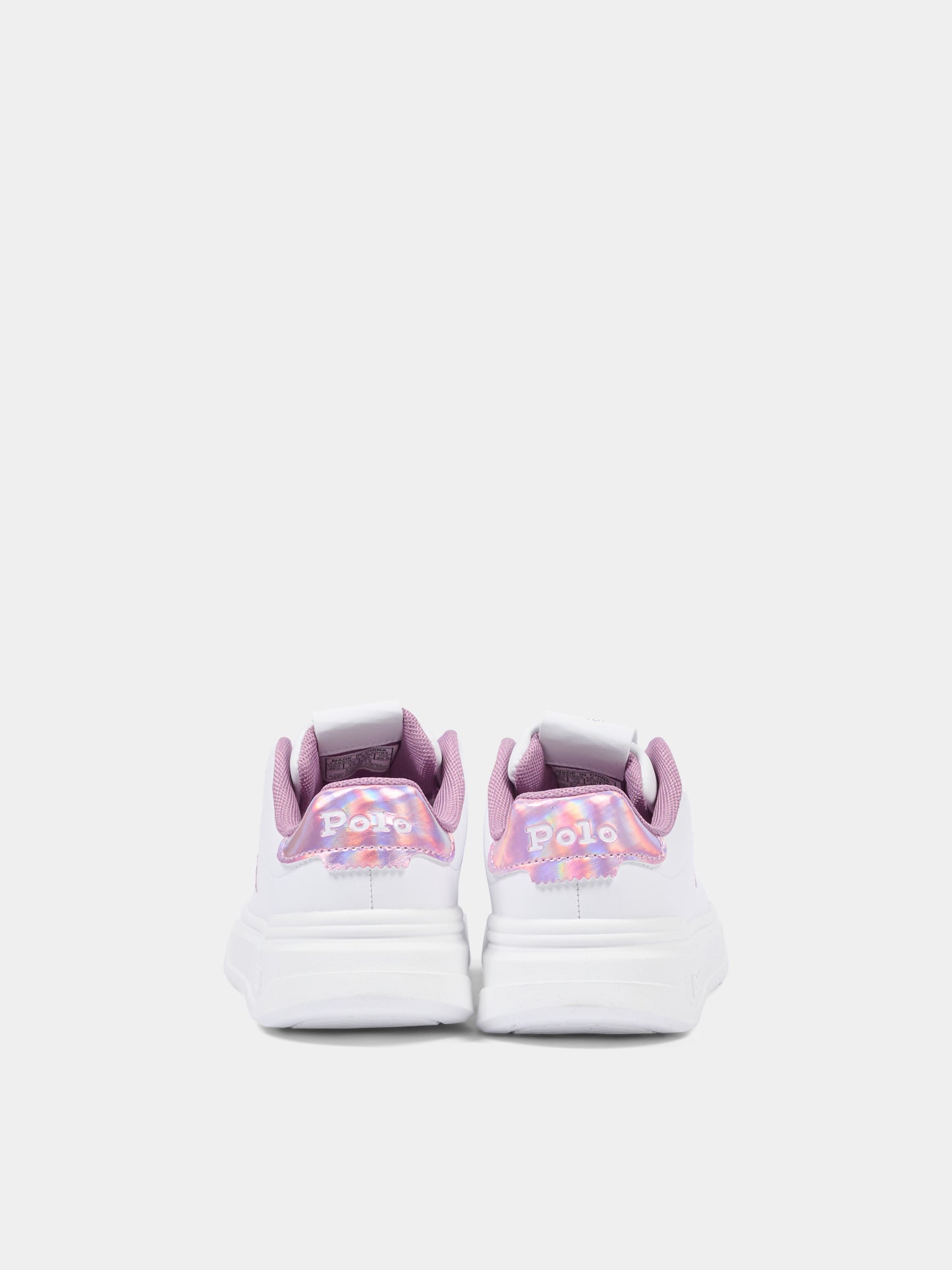 Sneakers bianche per bambina con Polo Pony,Ralph Lauren Kids,RL03844110
