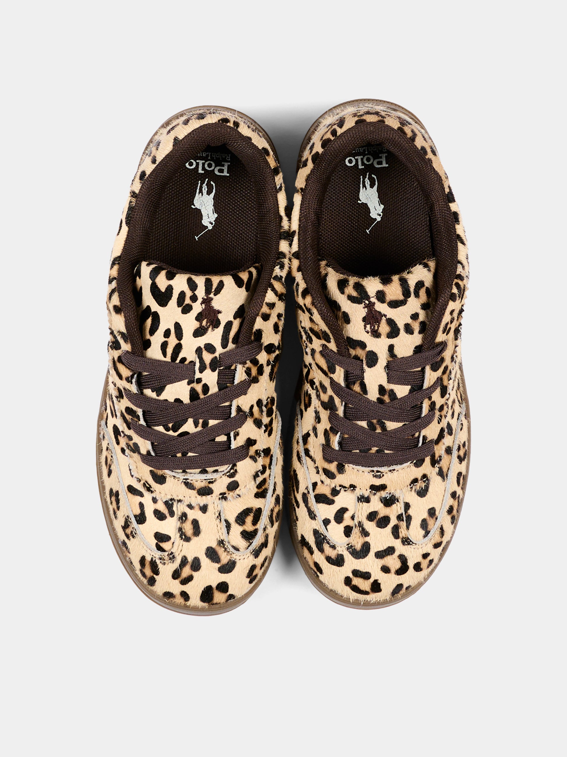Sneakers marroni per bambina animalier,Ralph Lauren Kids,RL05861202