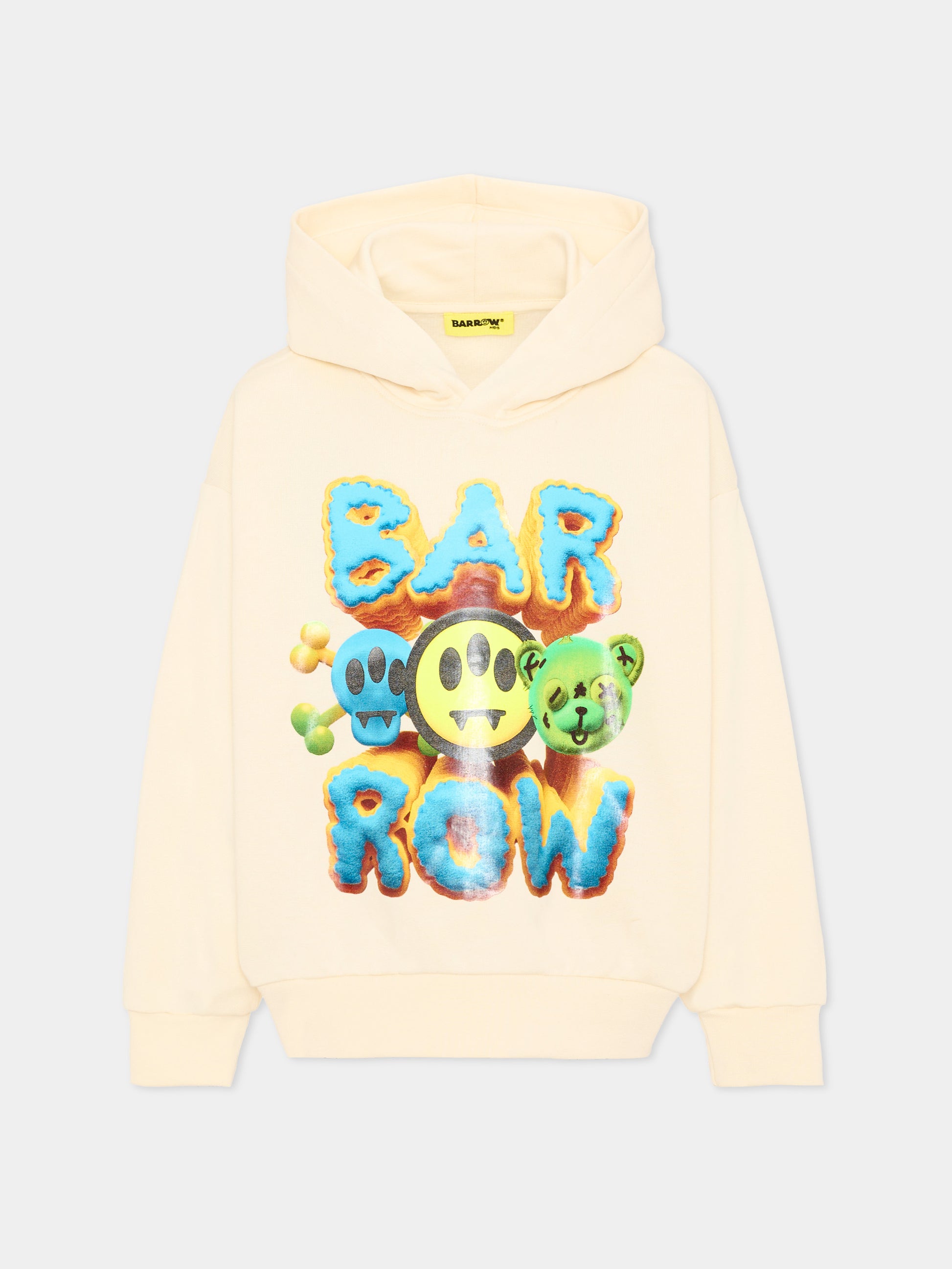 Felpa avorio per bambino con logo,Barrow,F6BKJBHS063 013