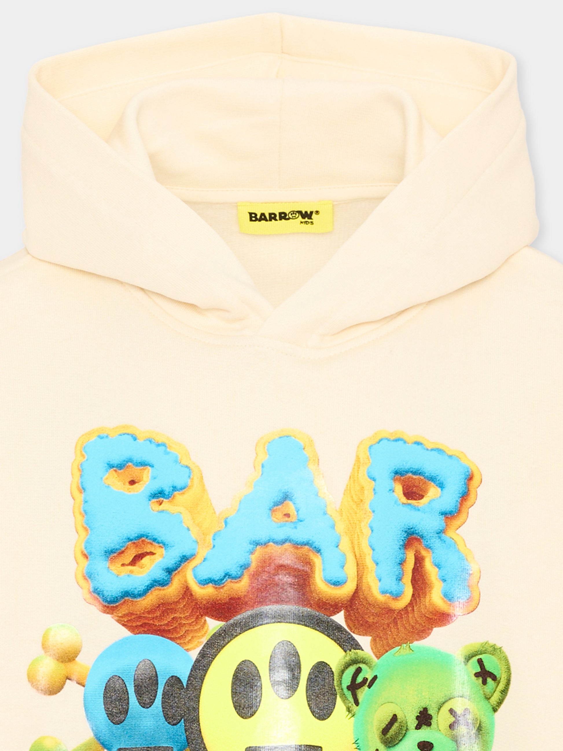 Felpa avorio per bambino con logo,Barrow,F6BKJBHS063 013
