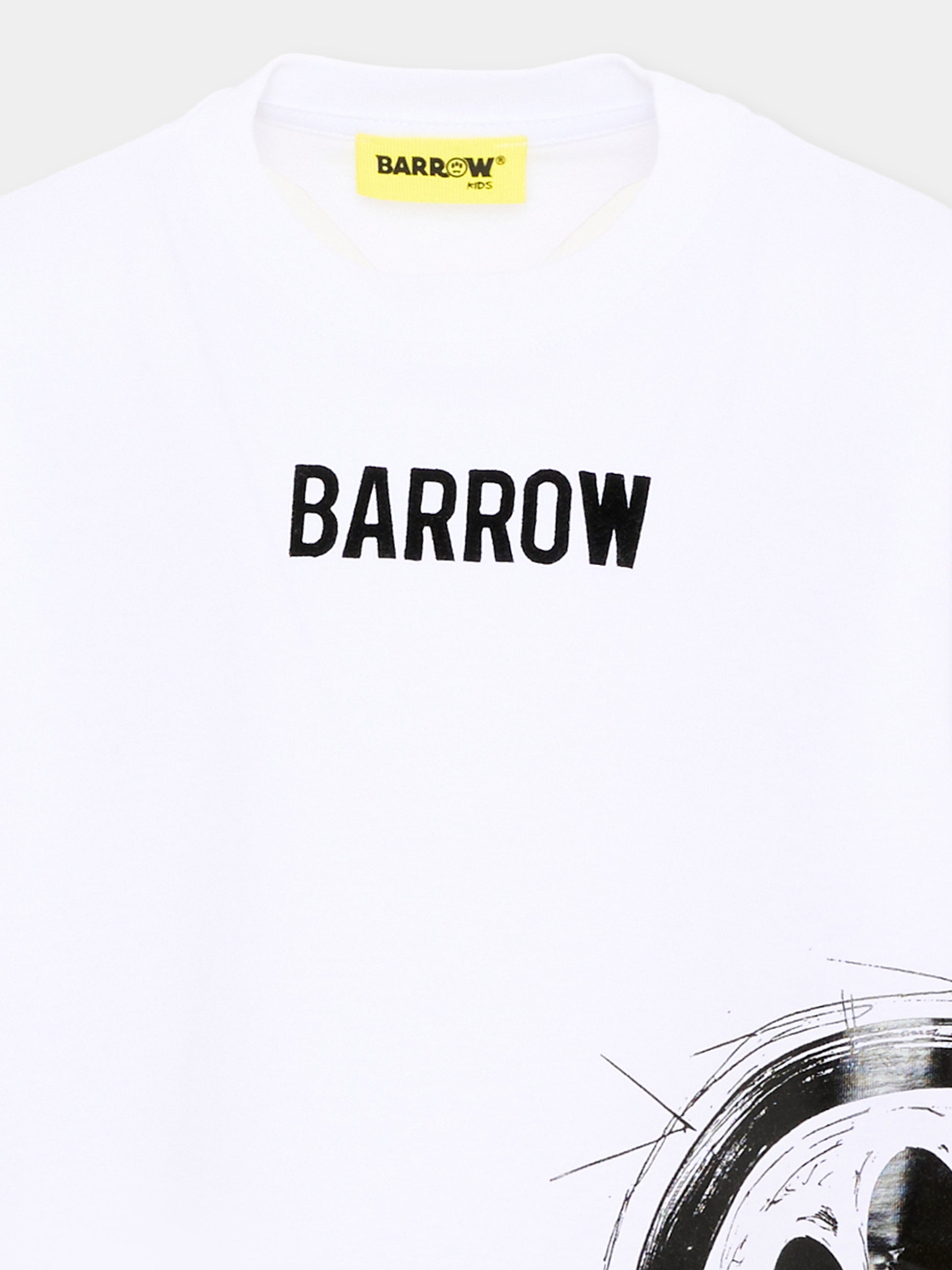 T-Shirt bianca per bambino con logo,Barrow,F6BKJBTH075 002