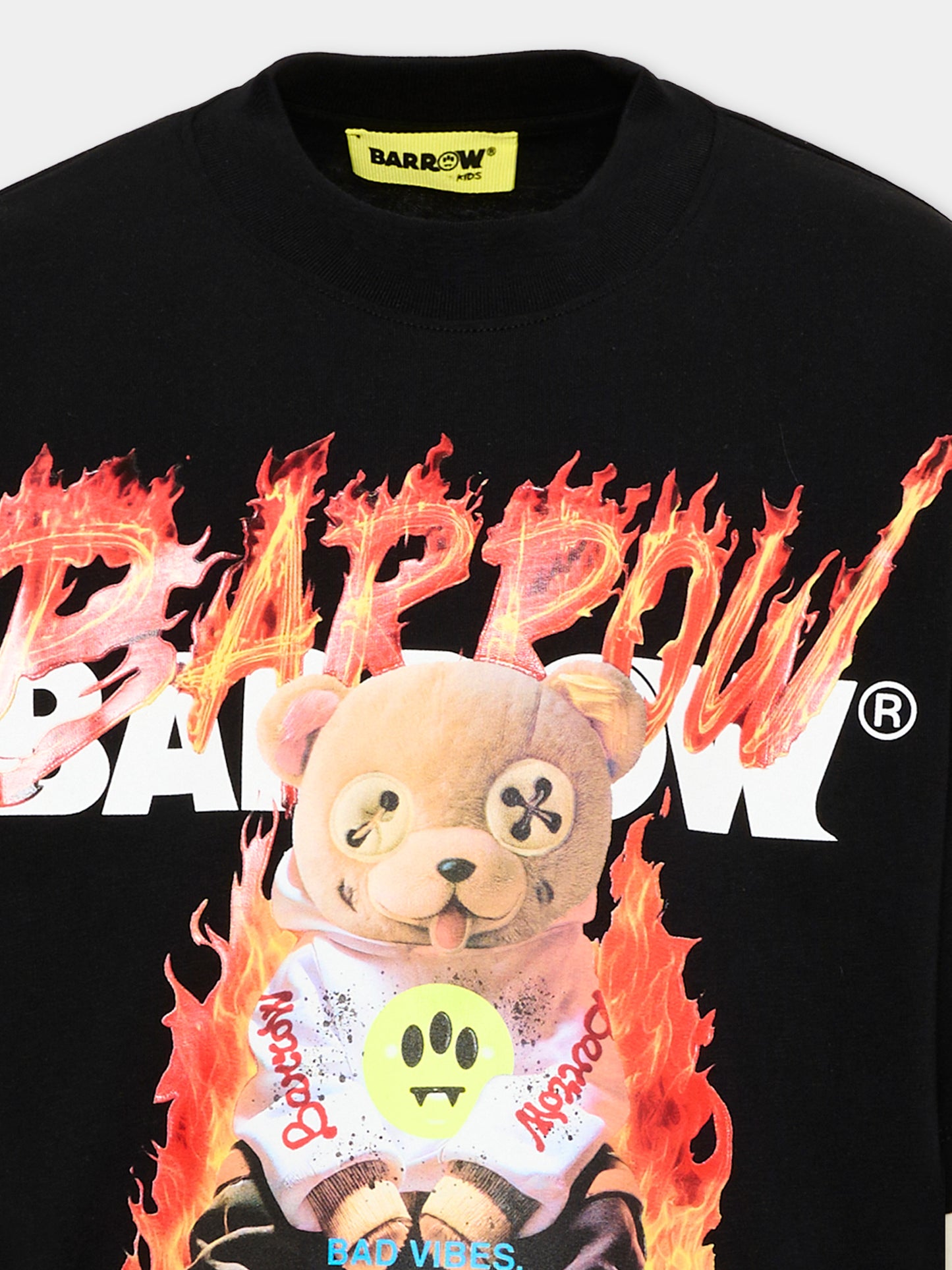 T-Shirt nera per bambino con orsetto,Barrow,F6BKJBTH090 110