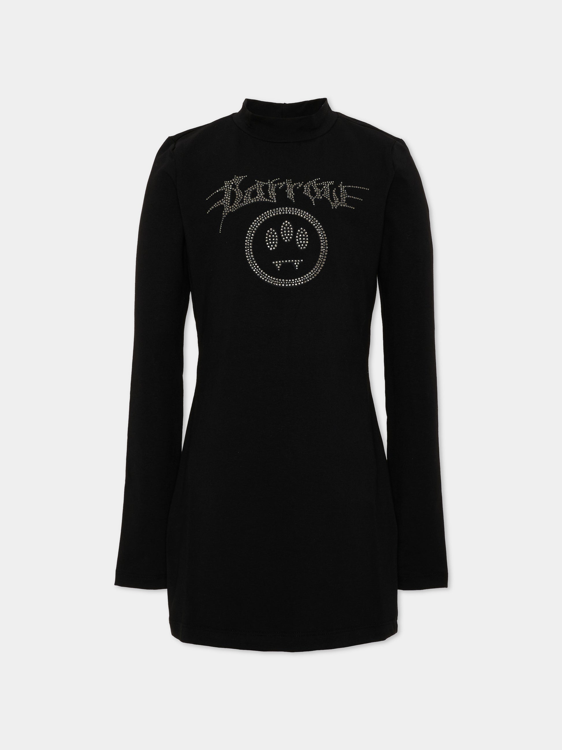 Vestito nero per bambina con logo,Barrow,F6BKJGDR139 110