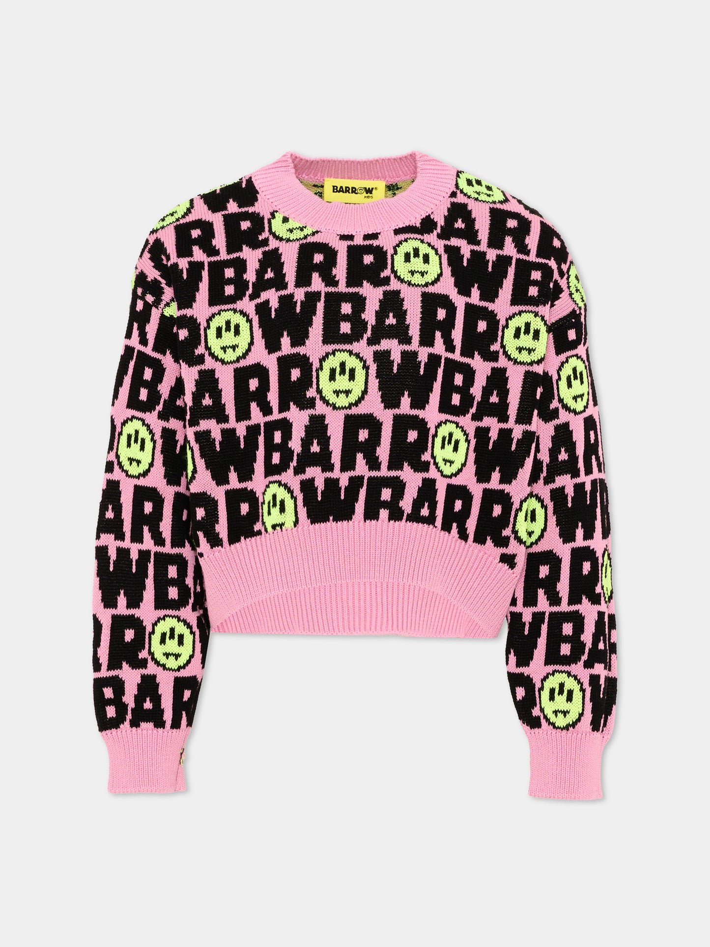 Maglione rosa per bambina con logo,Barrow,F6BKJGJP044 409