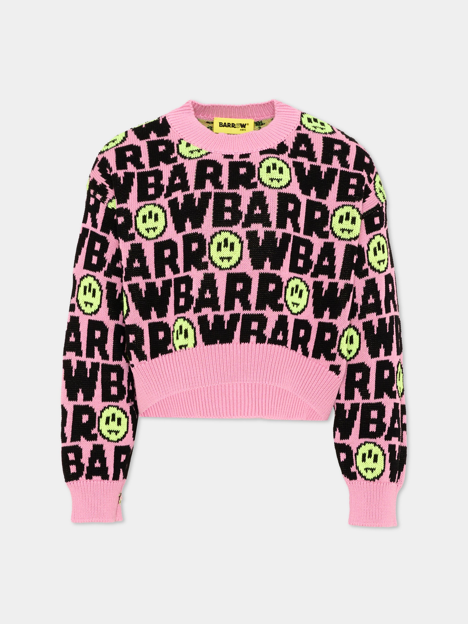 Maglione rosa per bambina con logo,Barrow,F6BKJGJP044 409