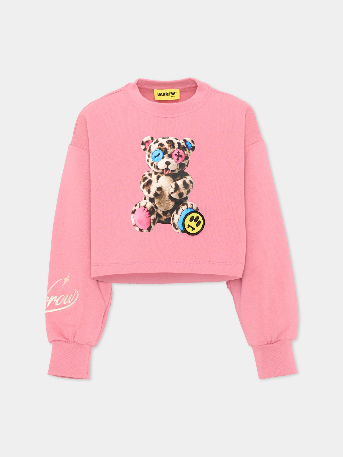 Felpa rosa per bambina con orsetto,Barrow,F6BKJGSW131 409
