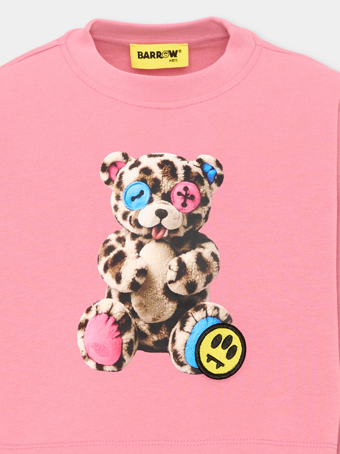 Felpa rosa per bambina con orsetto,Barrow,F6BKJGSW131 409
