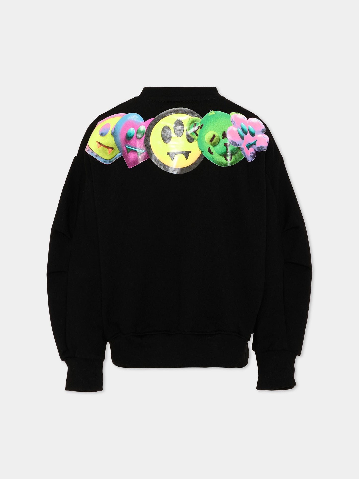 Felpa nera per bambina con smile,Barrow,F6BKJGSW170 110