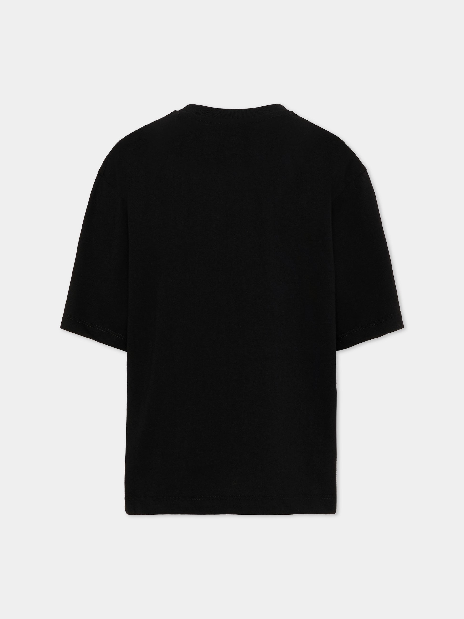T-Shirt nera per bambina con logo,Barrow,F6BKJGTH142 110