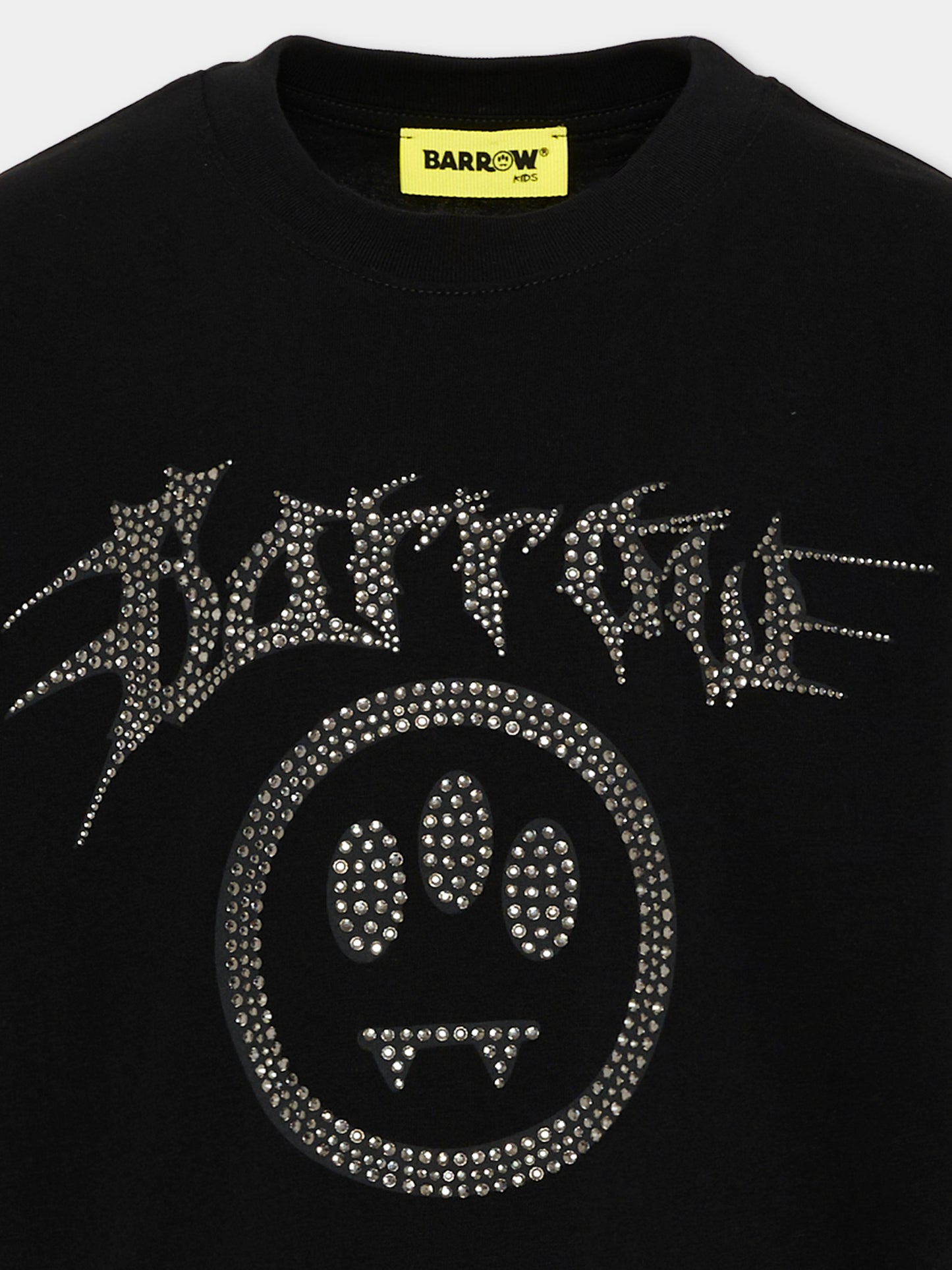 T-Shirt nera per bambina con logo,Barrow,F6BKJGTH142 110