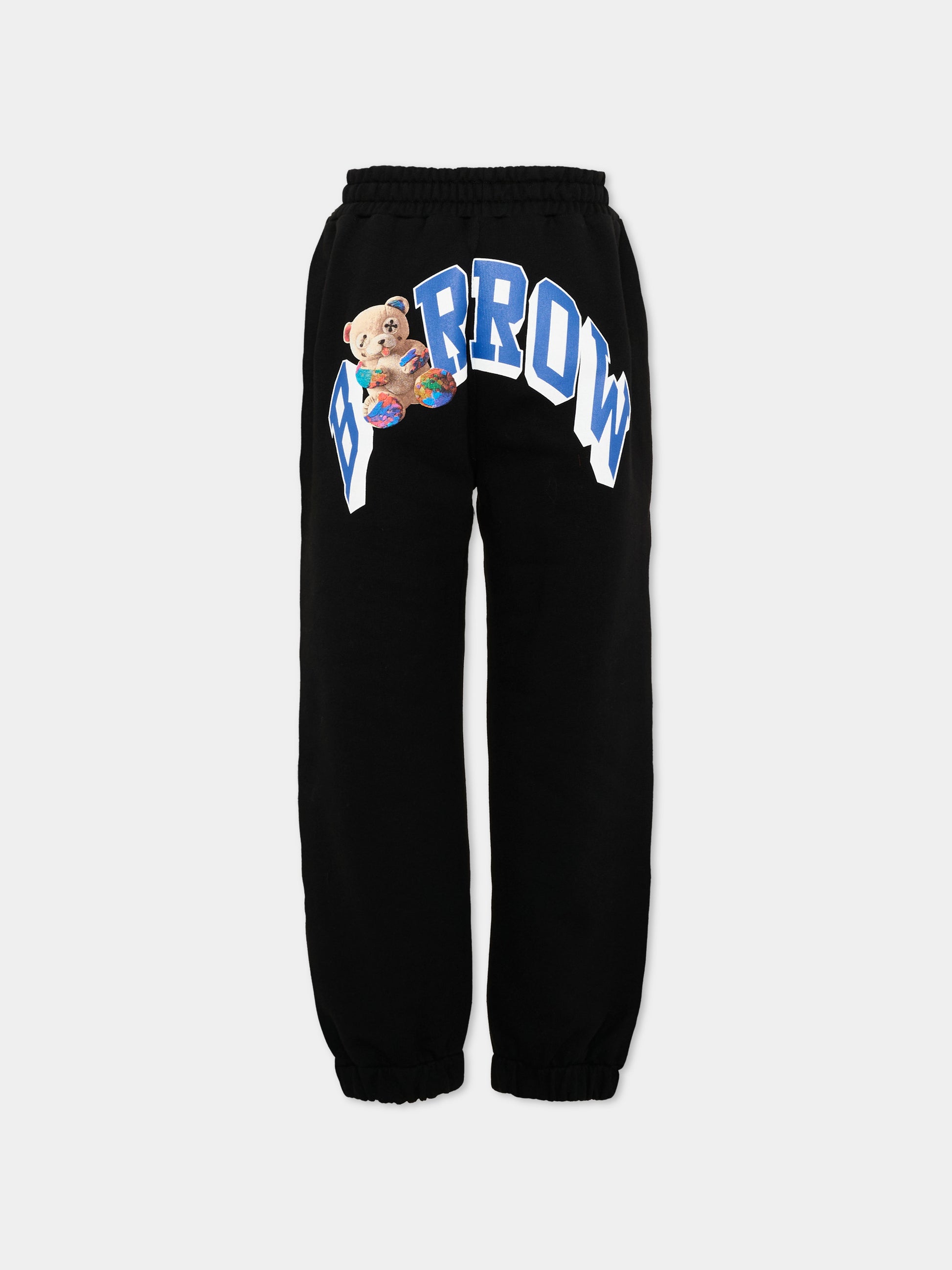 Pantaloni sportivi neri per bambini con logo,Barrow,F6BKJUFP029 110