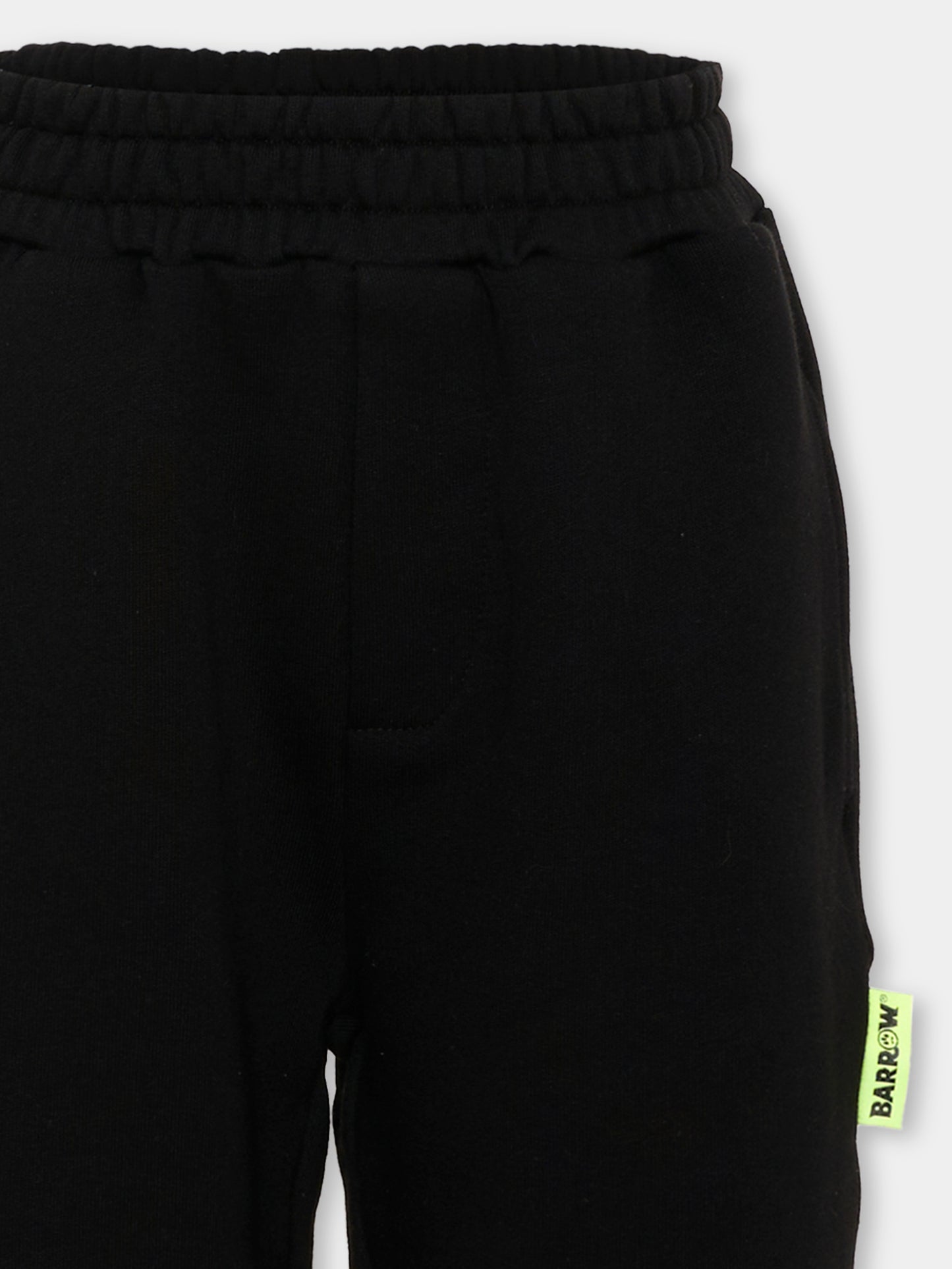 Pantaloni sportivi neri per bambini con logo,Barrow,F6BKJUFP029 110