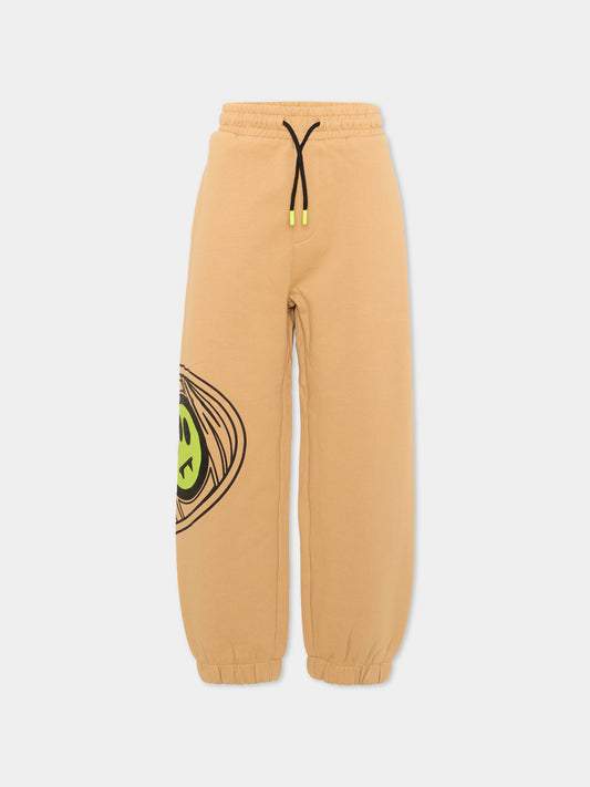 Pantalone beige per bambini con stampa,Barrow,F6BKJUFP034 413