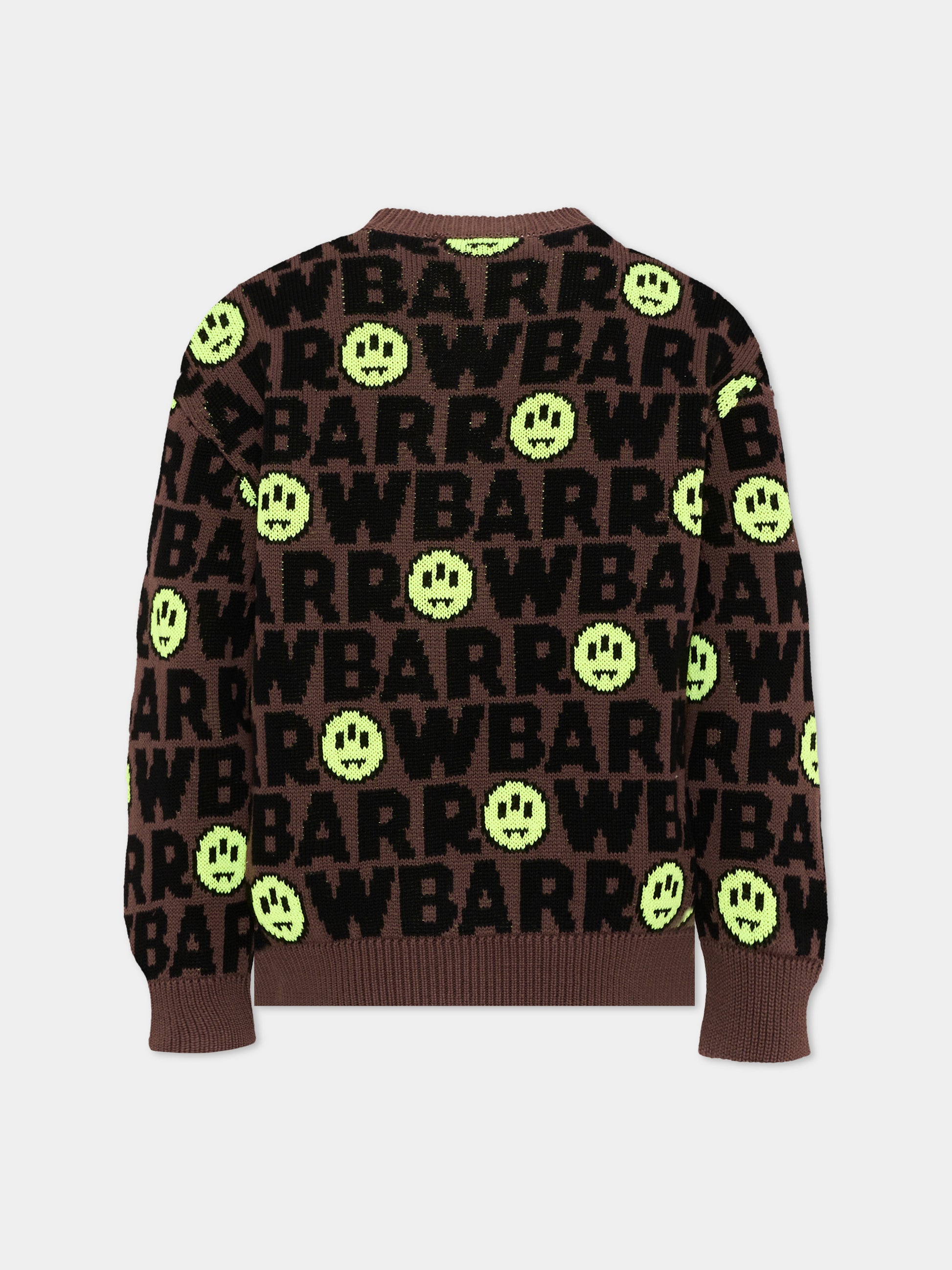 Maglione marrone per bambini con logo,Barrow,F6BKJUJP047 408