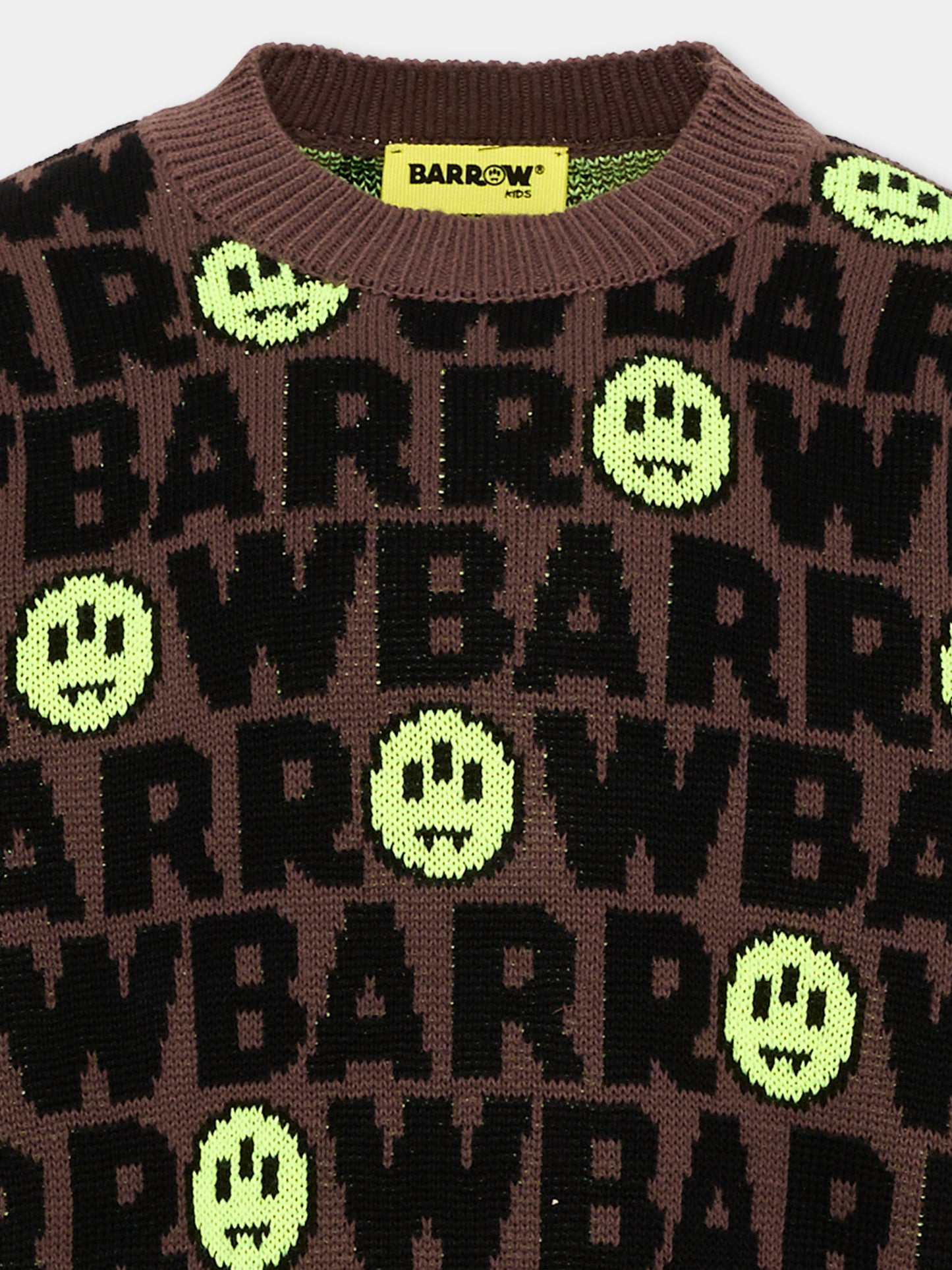 Maglione marrone per bambini con logo,Barrow,F6BKJUJP047 408