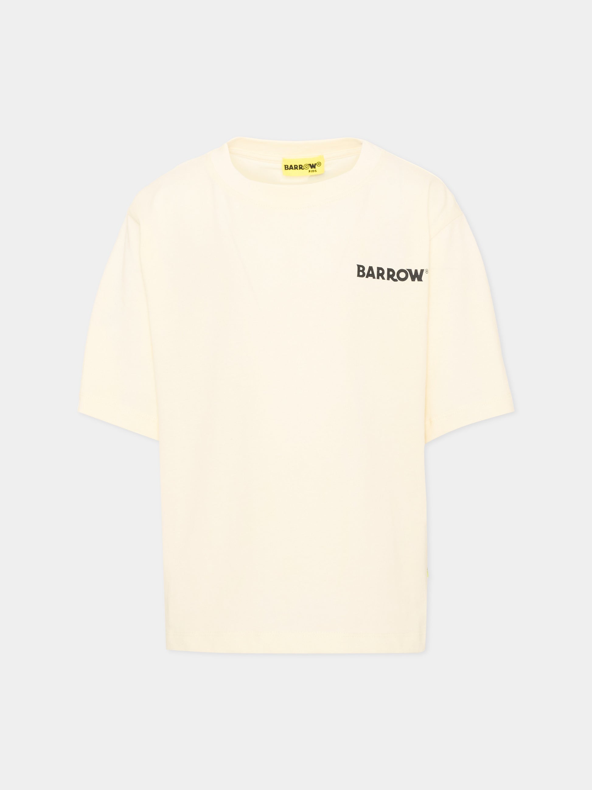 T-shirt avorio per bambini con logo,Barrow,F6BKJUTH012 013