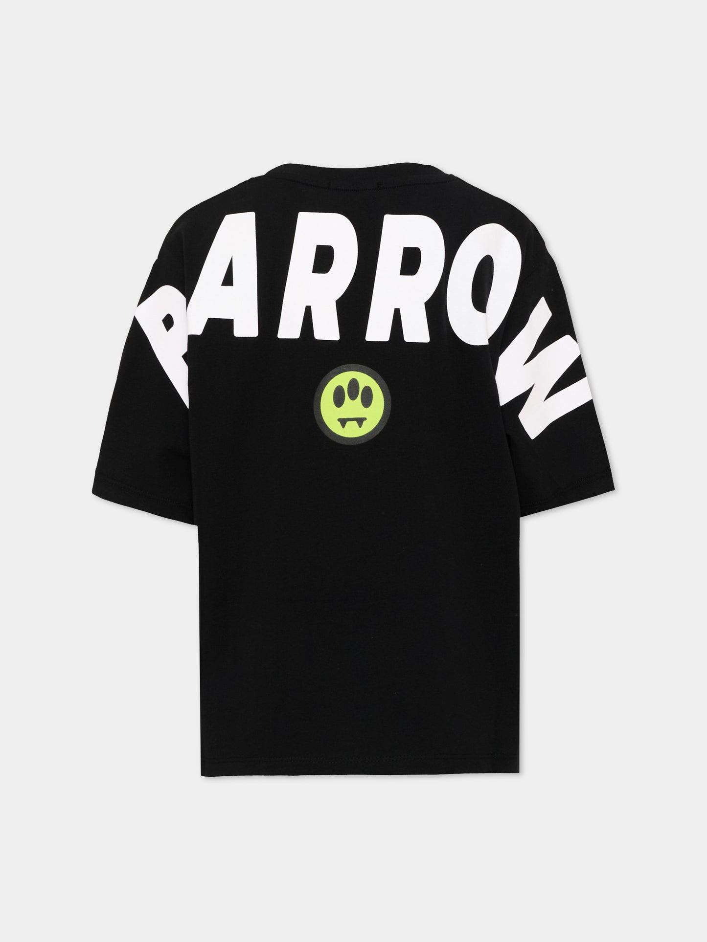 T-shirt a manica corta nera con logo,Barrow,F6BKJUTH012 110