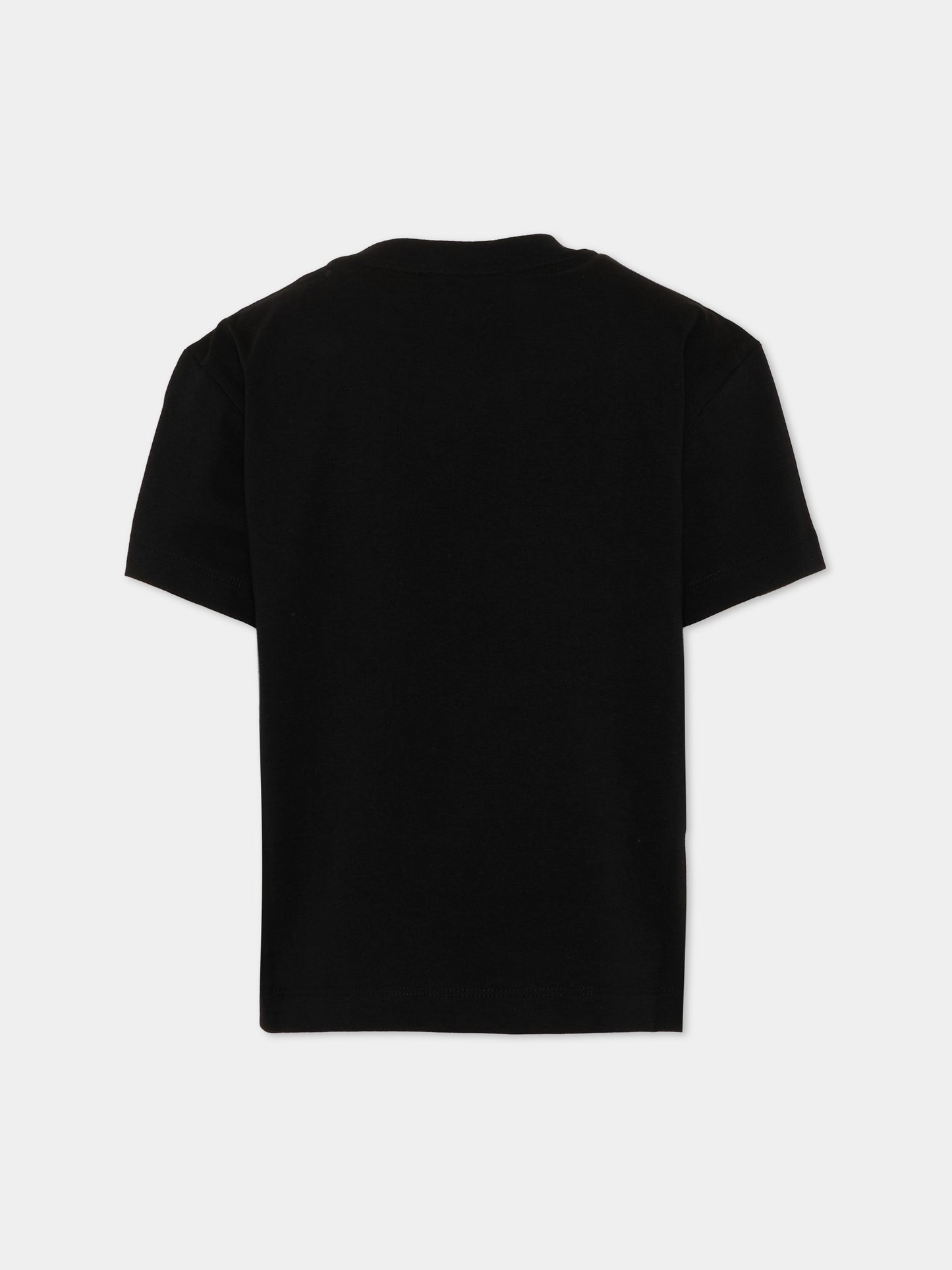T-shirt nera per bambini con stampa,Barrow,F6BKJUTH027 110