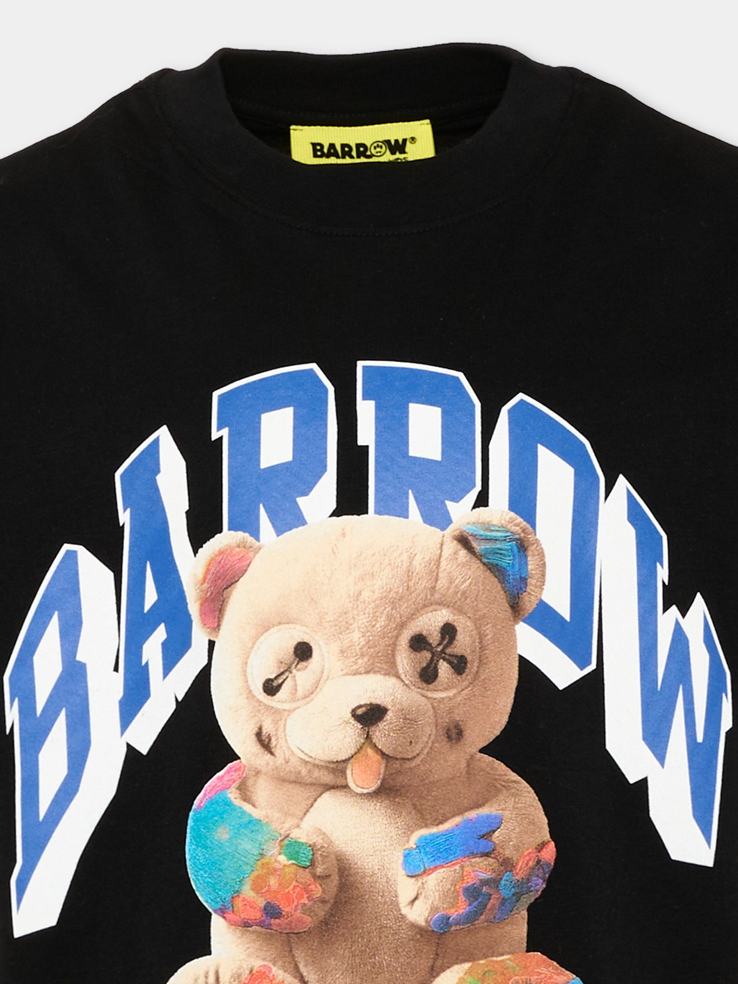 T-shirt nera per bambini con stampa,Barrow,F6BKJUTH027 110
