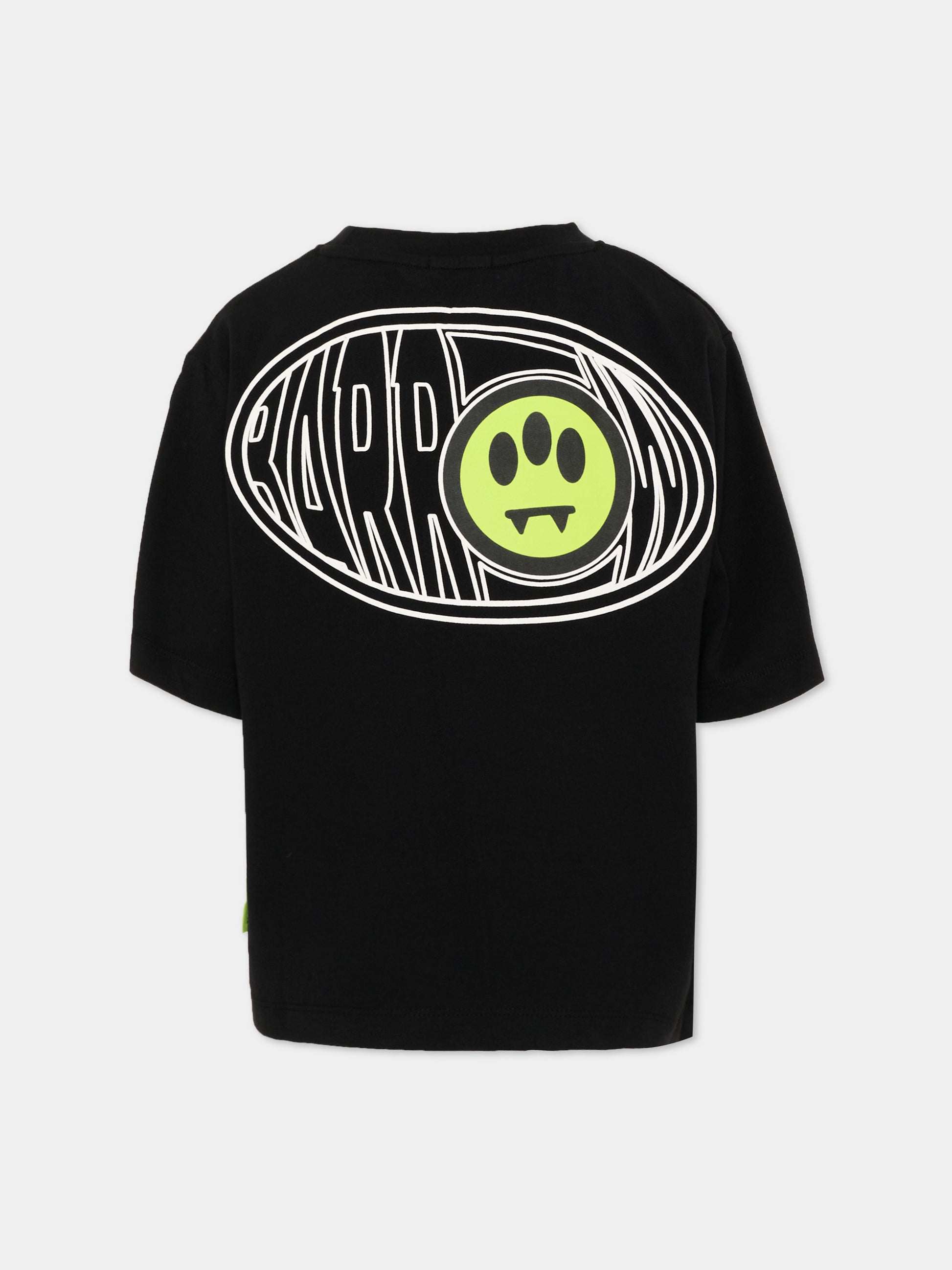 T-shirt nera per bambini con stampa,Barrow,F6BKJUTH033 110