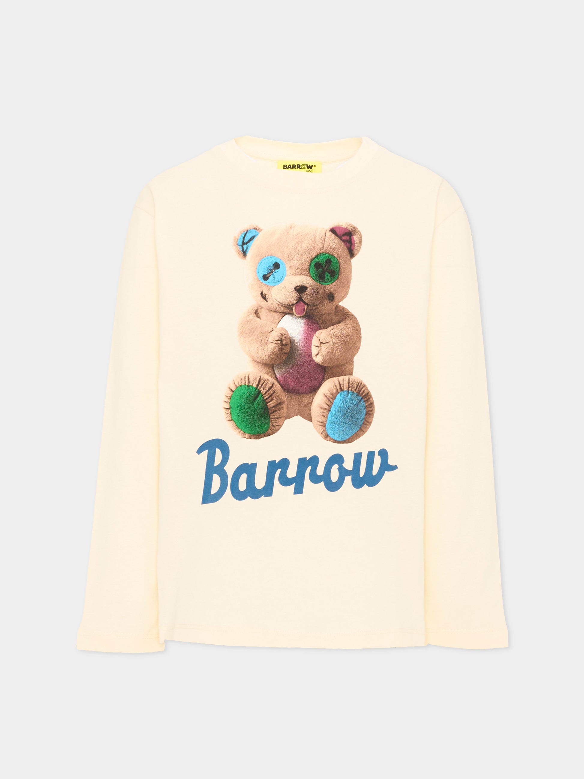 T-Shirt avorio per bambini con orsetto,Barrow,F6BKJUTH059 013