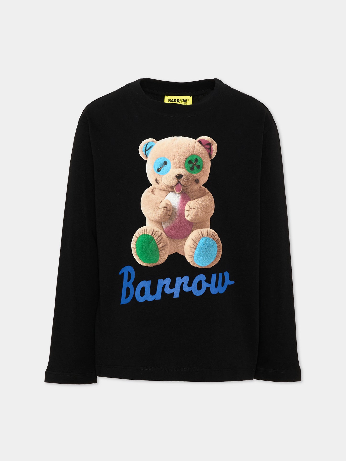 T-Shirt nera per bambini con orsetto,Barrow,F6BKJUTH059 110