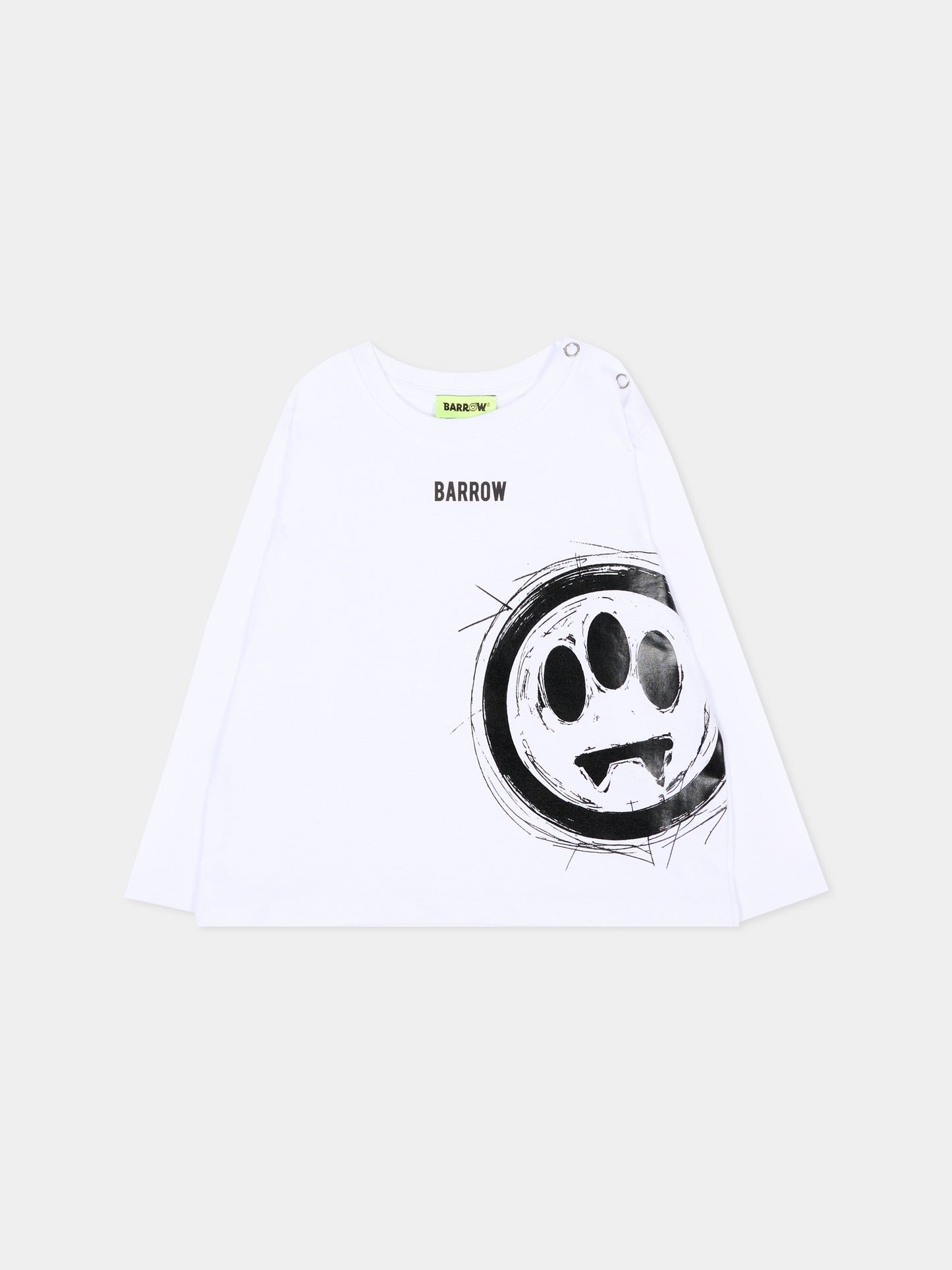 T-Shirt bianca per neonato con smile,Barrow,F6BKNBTH185 002