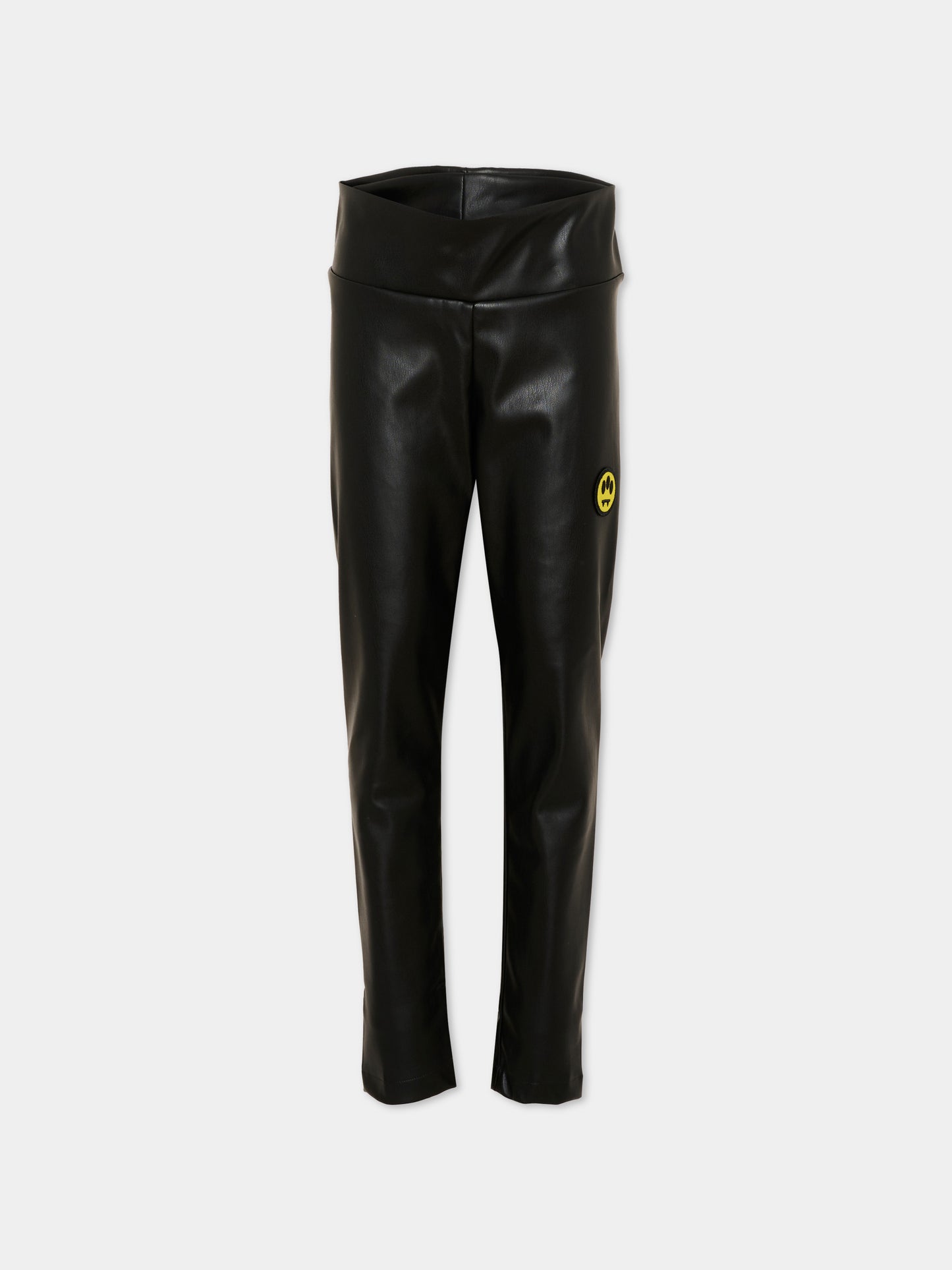 Leggings nero per bambina con smile,Barrow,F6BKJGLG167 110