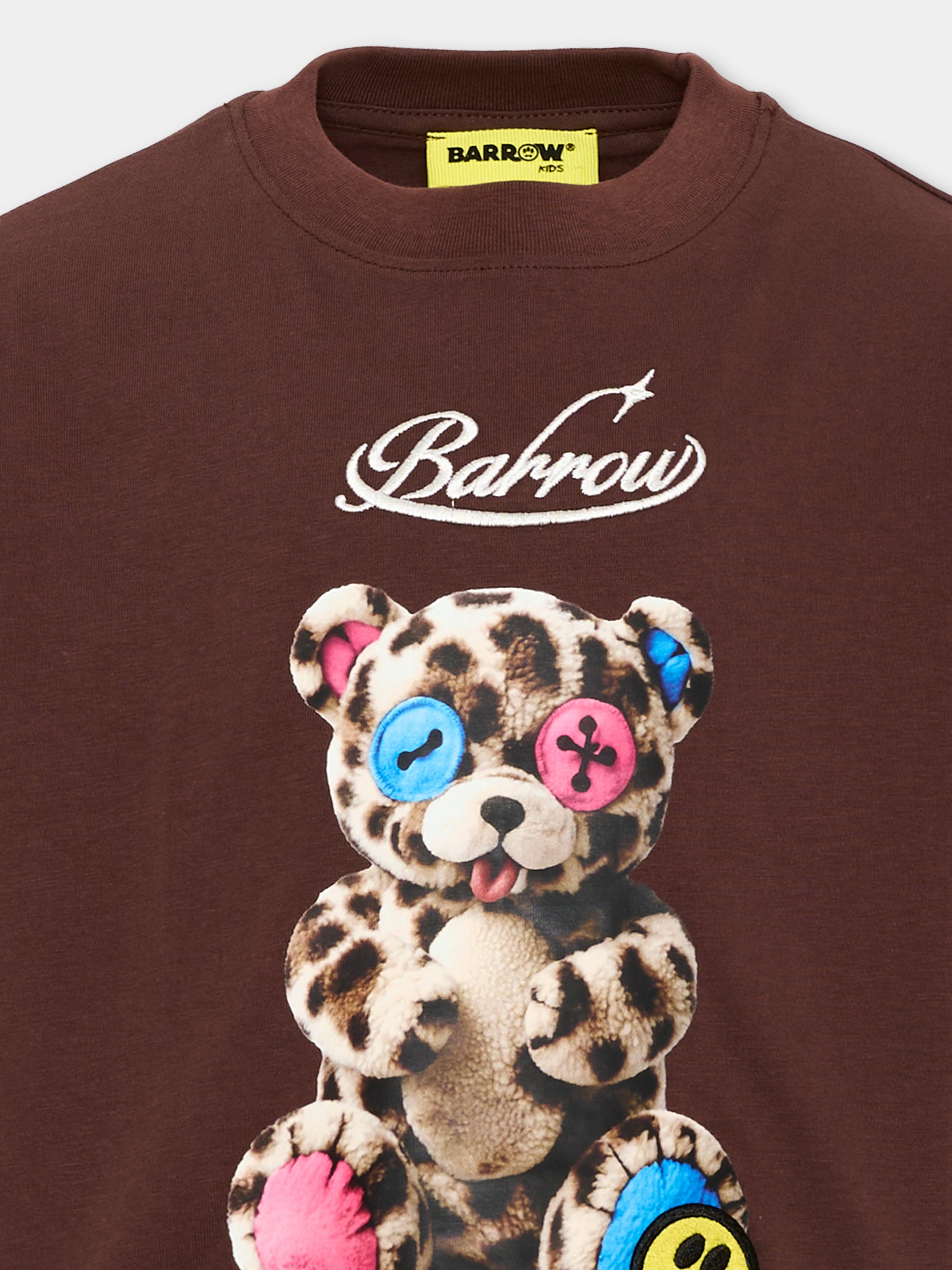 T-Shirt marrone per bambina con orsetto,Barrow,F6BKJGTH134 408