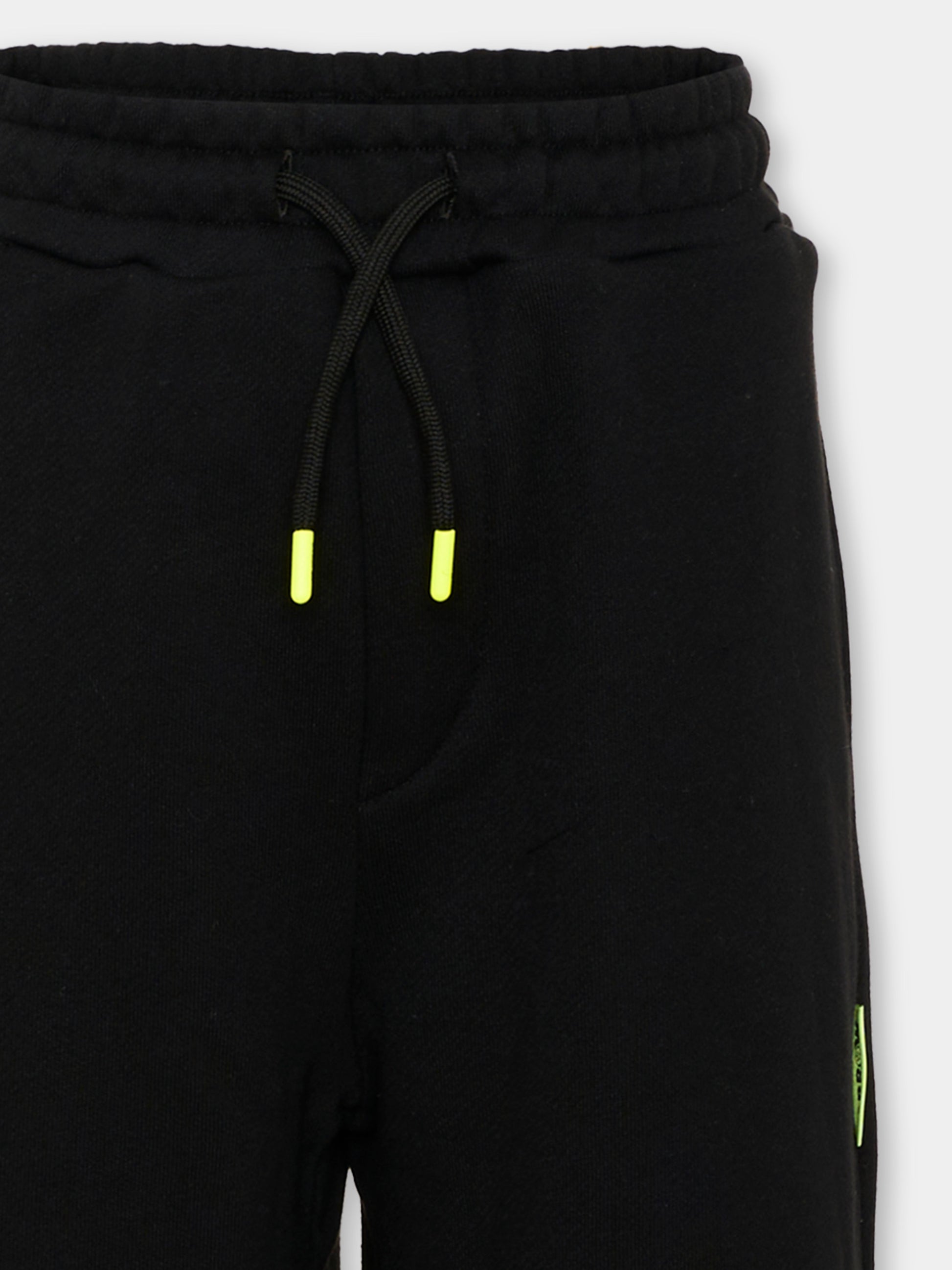 Pantaloni sportivi nero per bambini con logo,Barrow,F6BKJUFP005 110