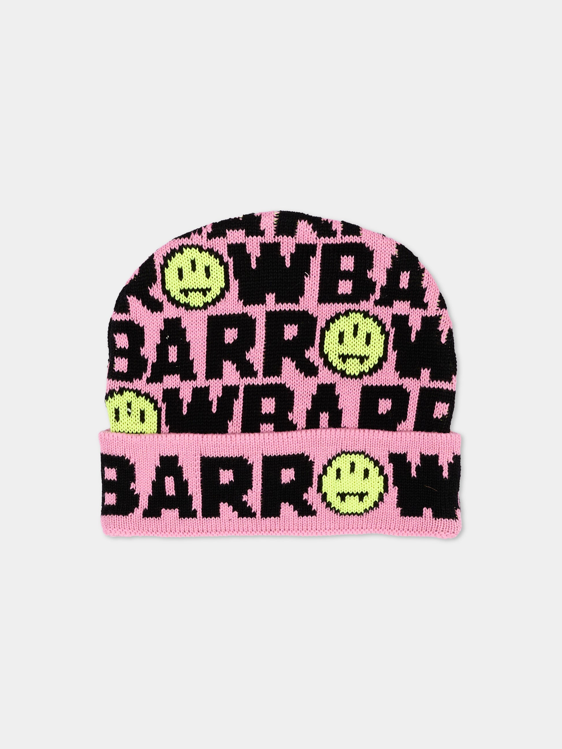 Berretto rosa per bambina con logo,Barrow,F6BKJUHT046 409